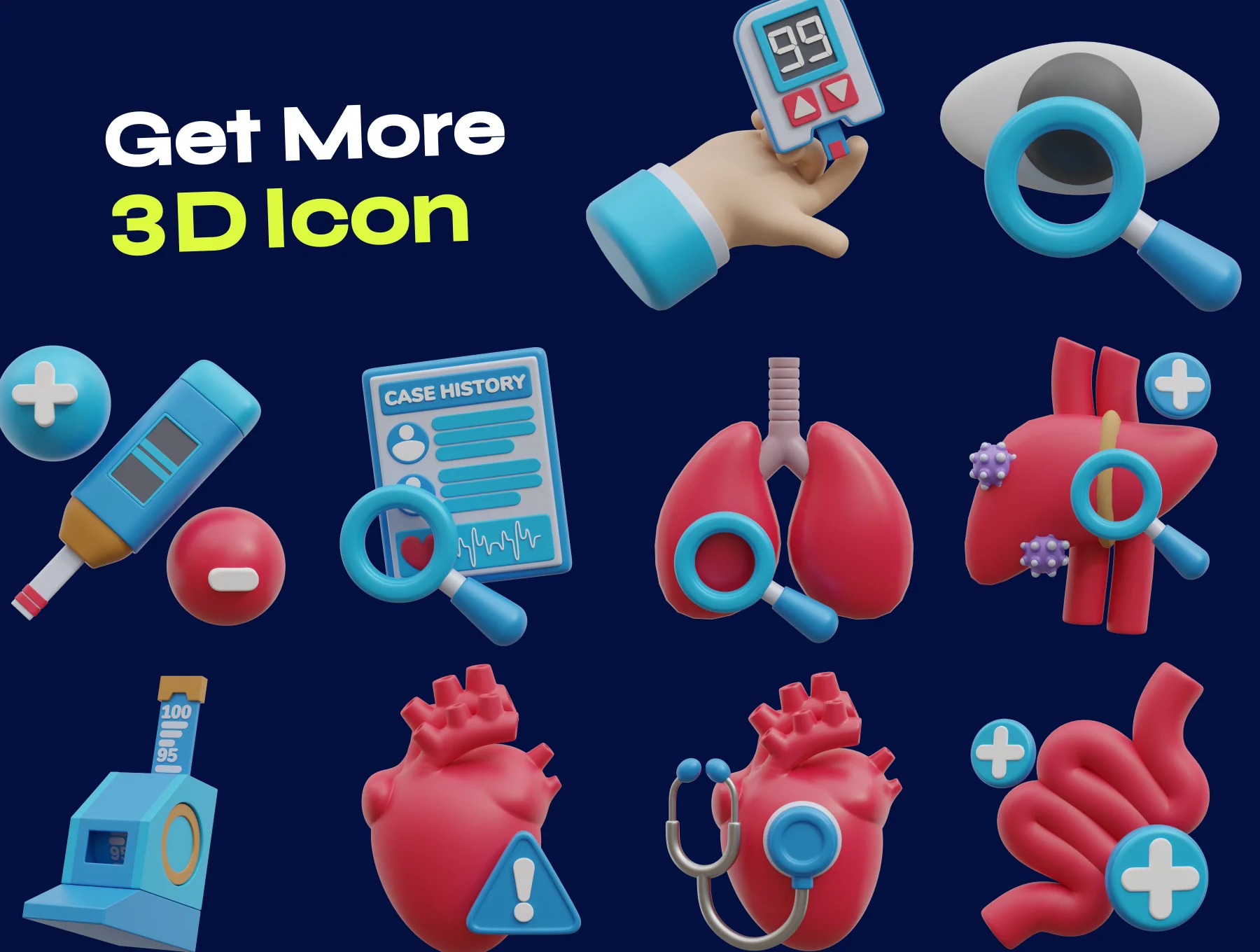 Medical Checkup 3D Icon Pack 7