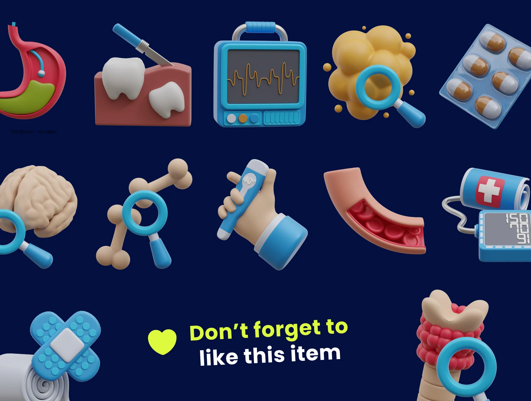 Medical Checkup 3D Icon Pack 8