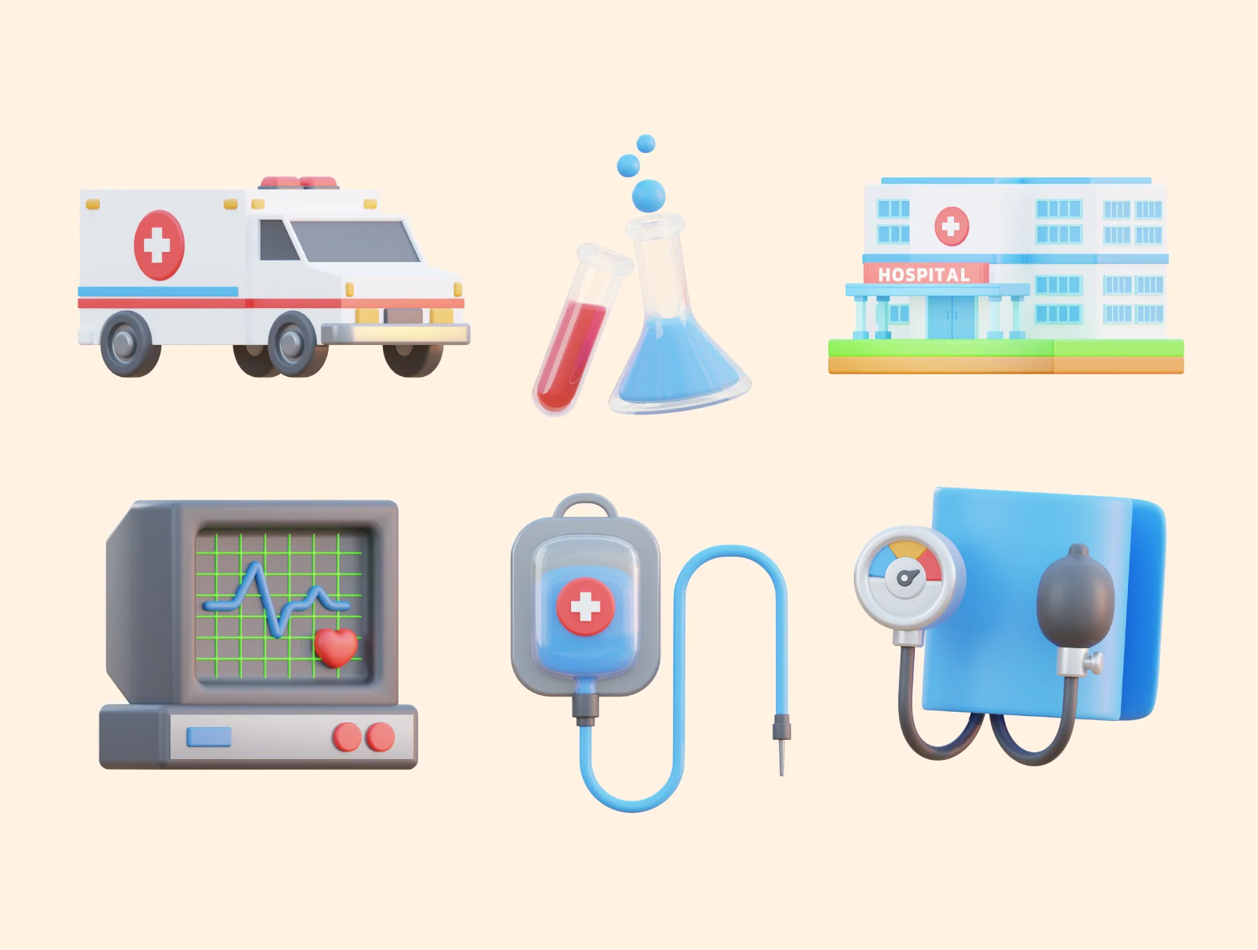 Medical & Doctor 3D Icon Pack 6