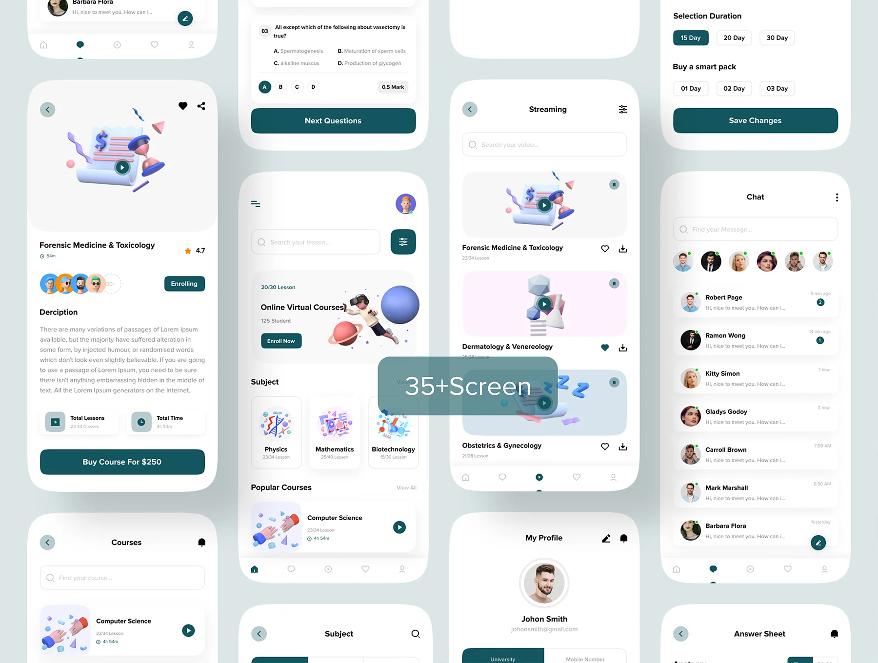 Medical E-Learning Online Course App UI Kit 2