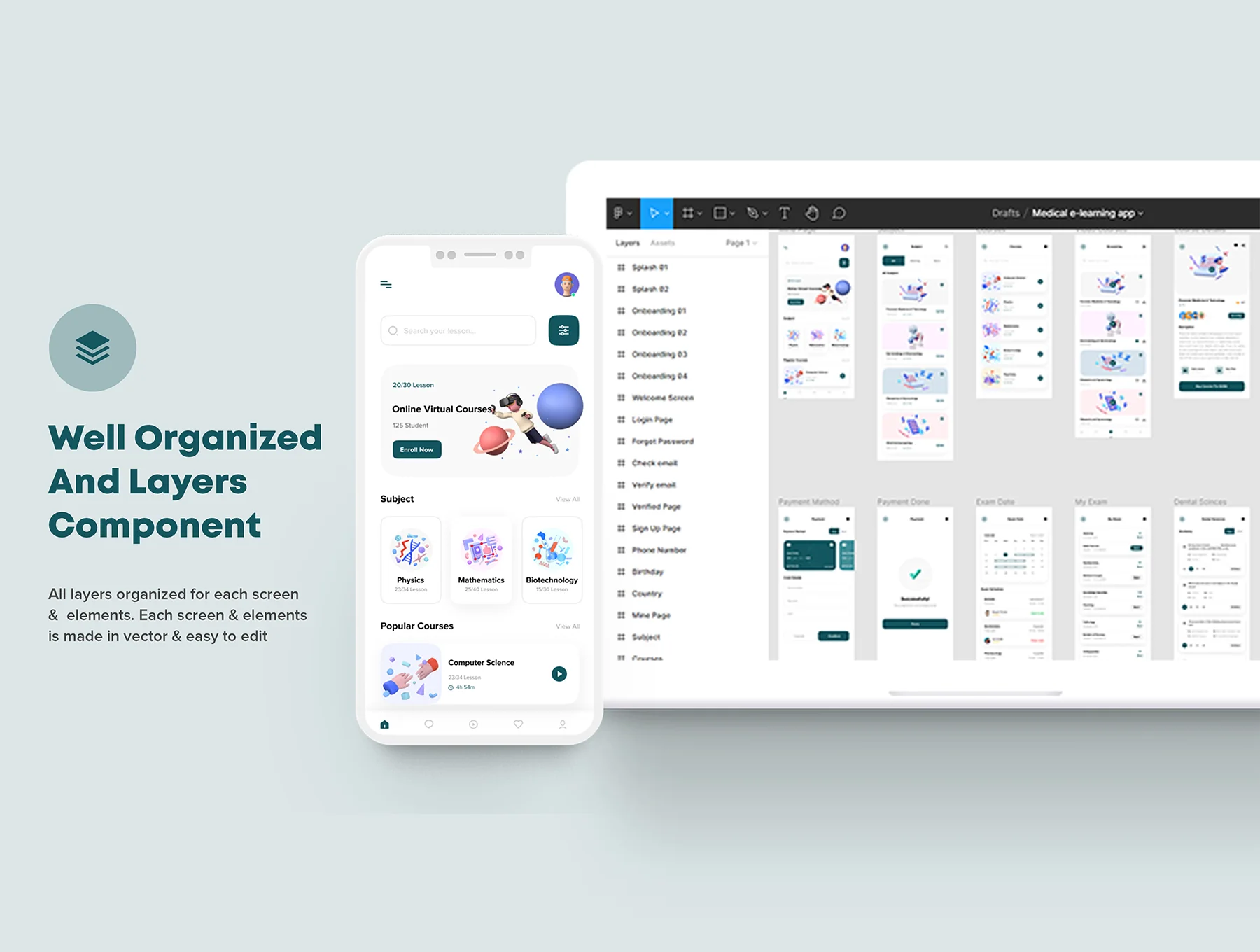 Medical E-Learning Online Course App UI Kit 4
