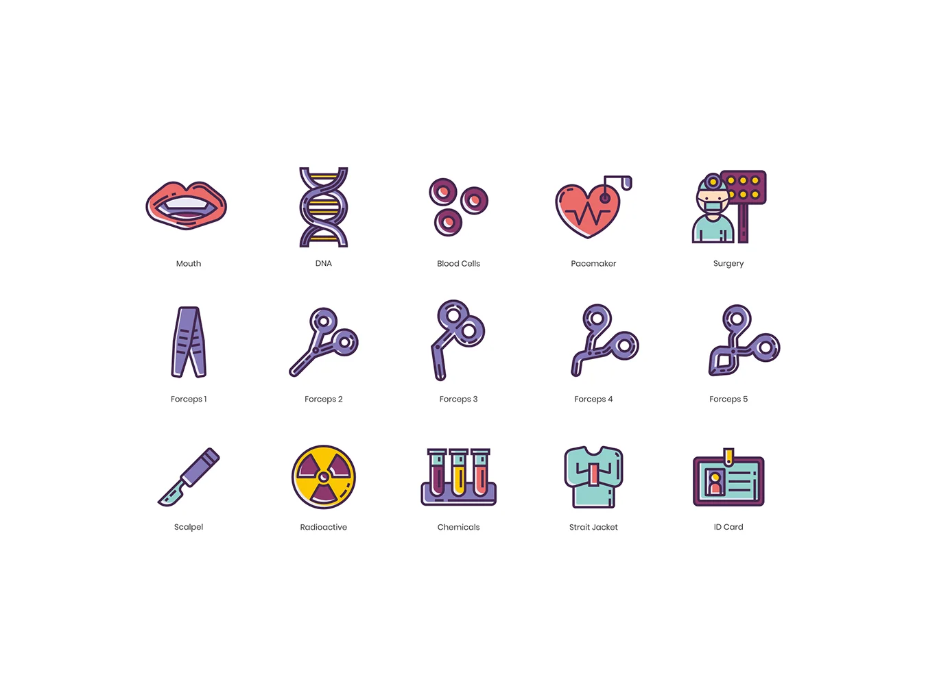 105 Medical Icons | Lilac Series 6