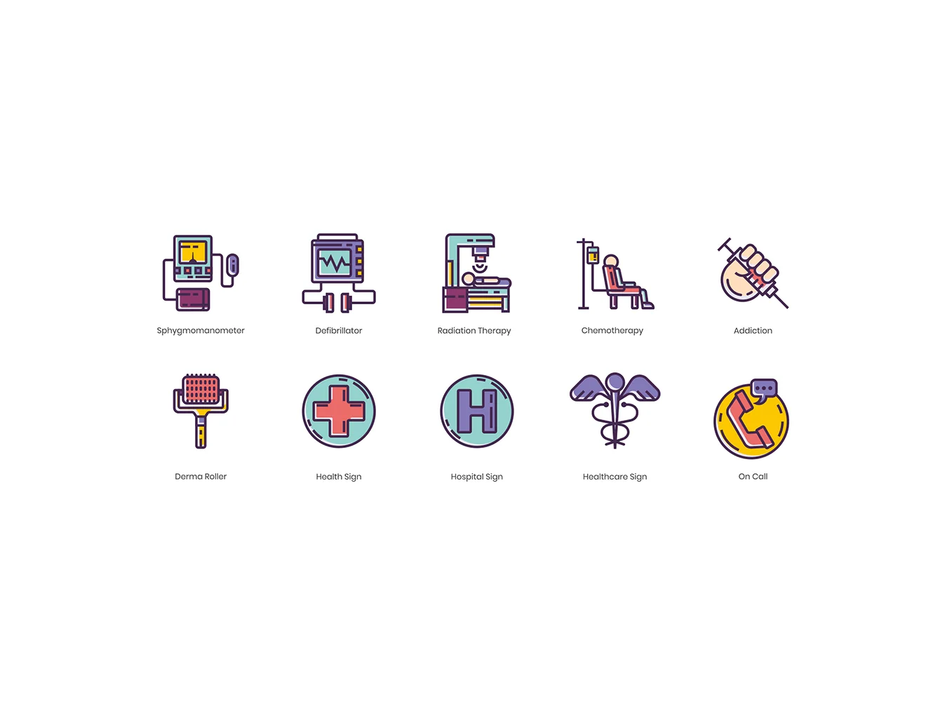 105 Medical Icons | Lilac Series 7