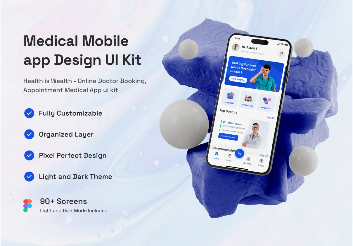 Medical Mobile App Design UI Kit