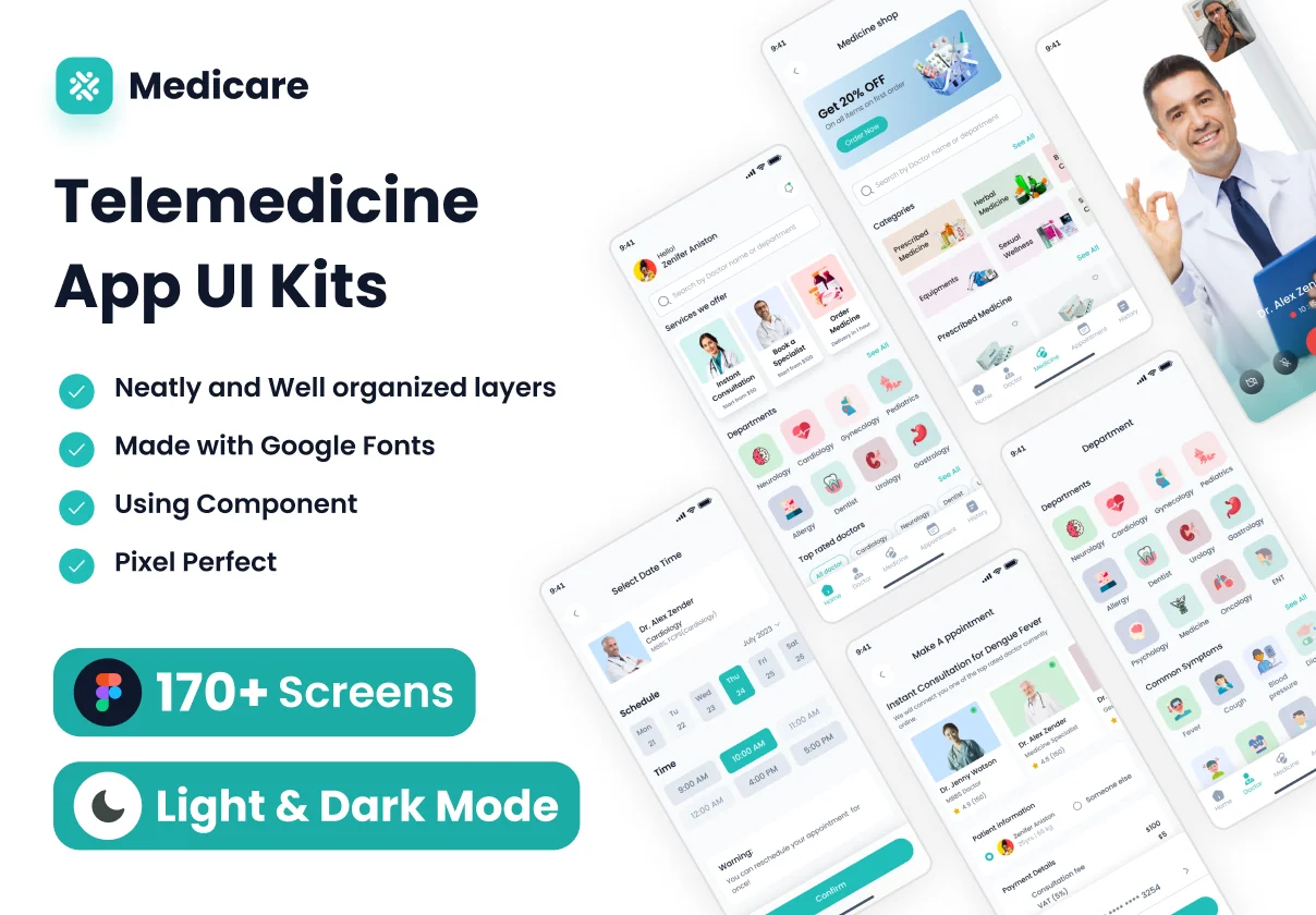 Medicare - Telemedicine App UI Kit