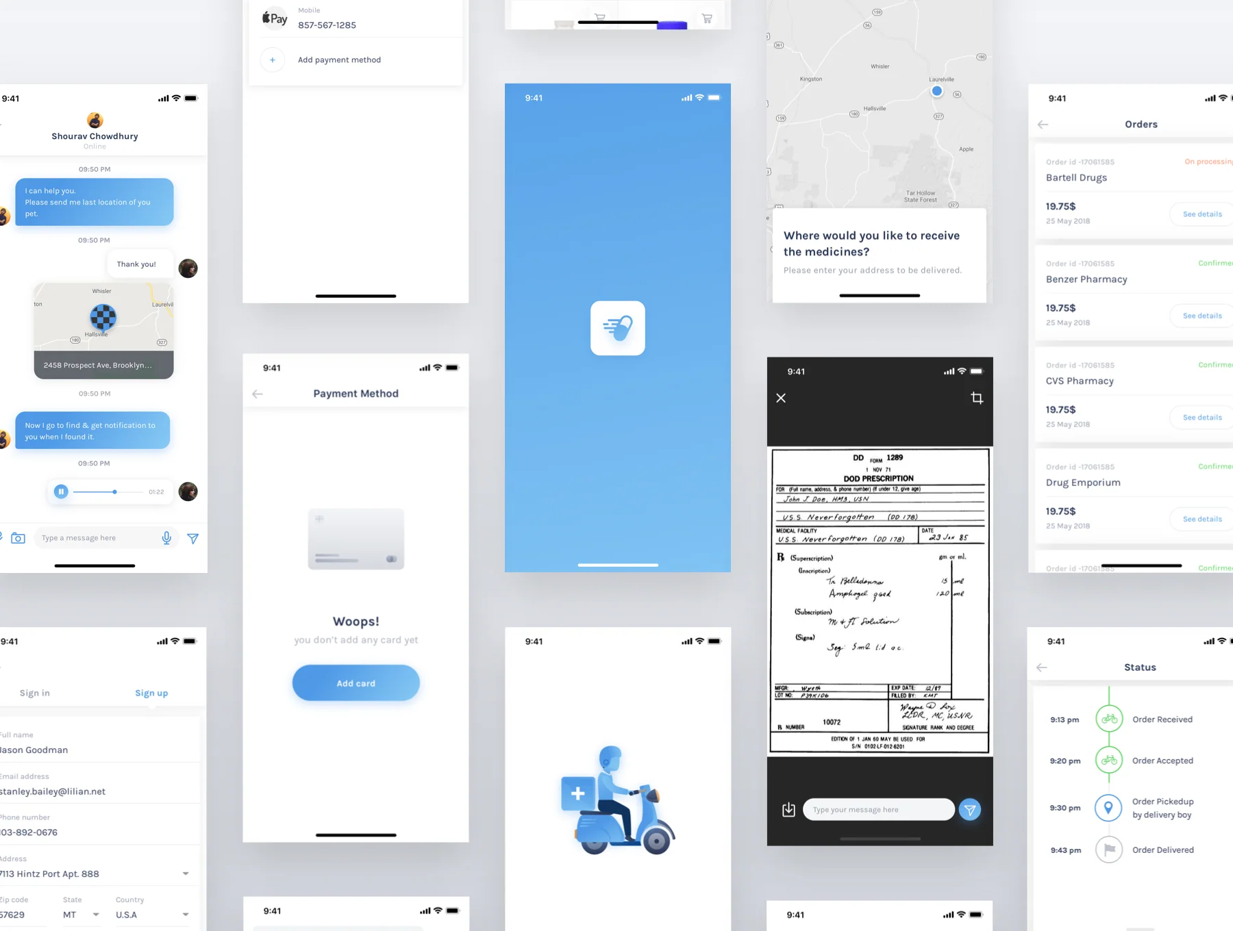 Medico medicine iOS app UI kit 4