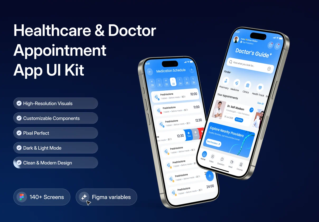 MediCon – Healthcare & Doctor Appointment Mobile App UI Kit