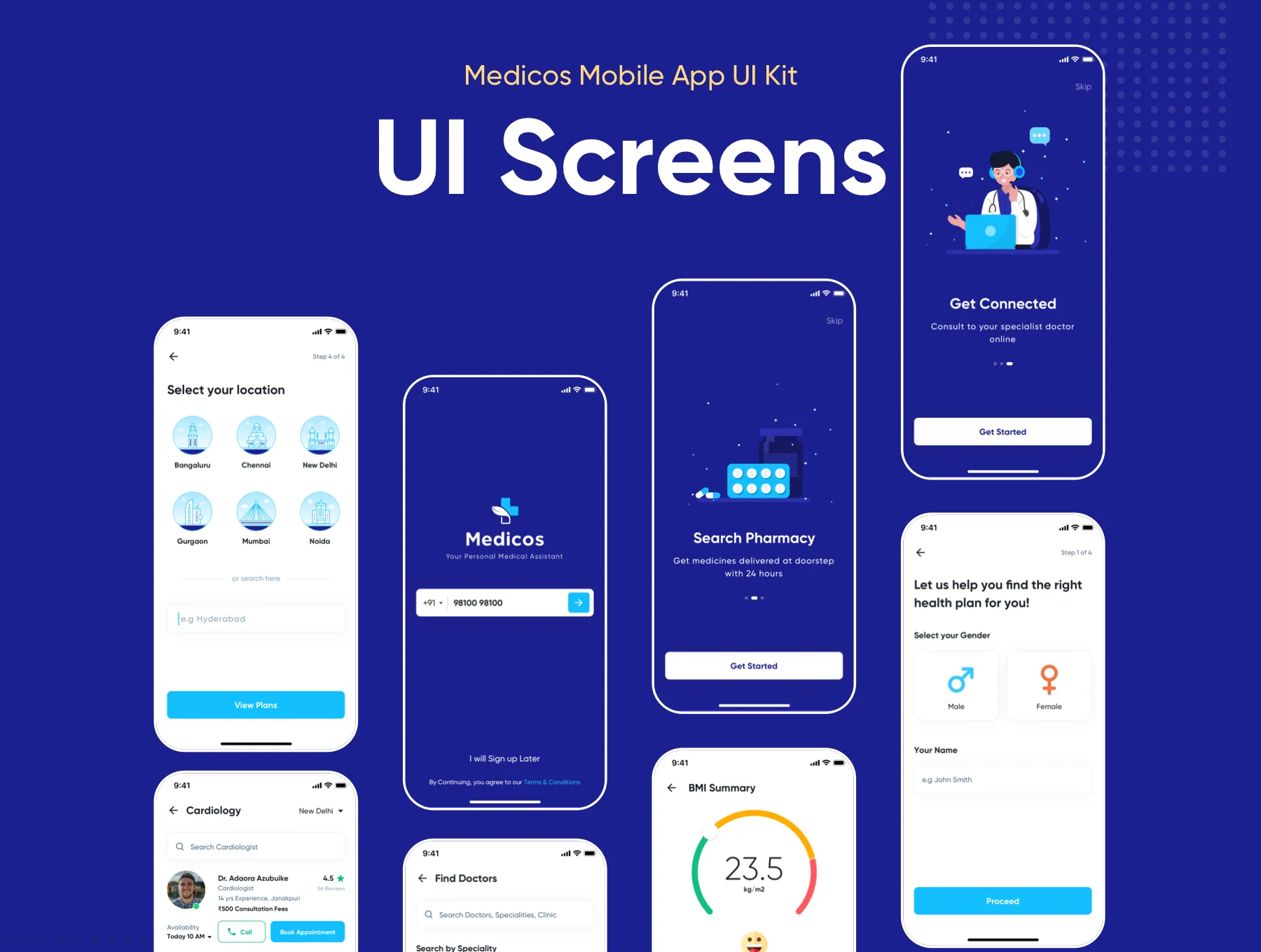Medicos - Healthcare Mobile Sketch App UI Kit 5