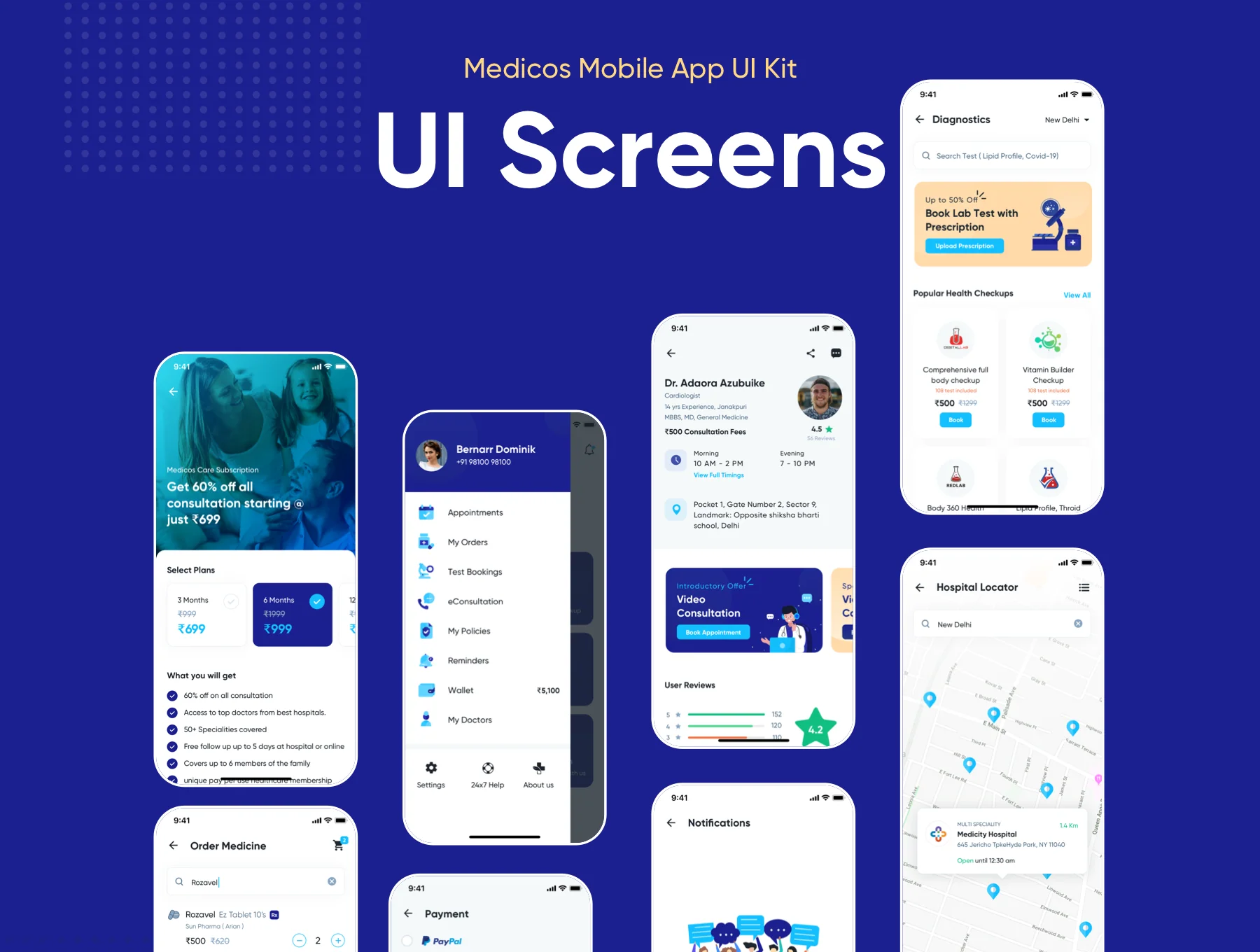 Medicos - Healthcare Mobile Sketch App UI Kit 7