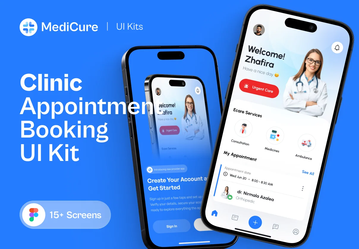 MediCure – Clinic & Doctor Appointment Booking UI Kit