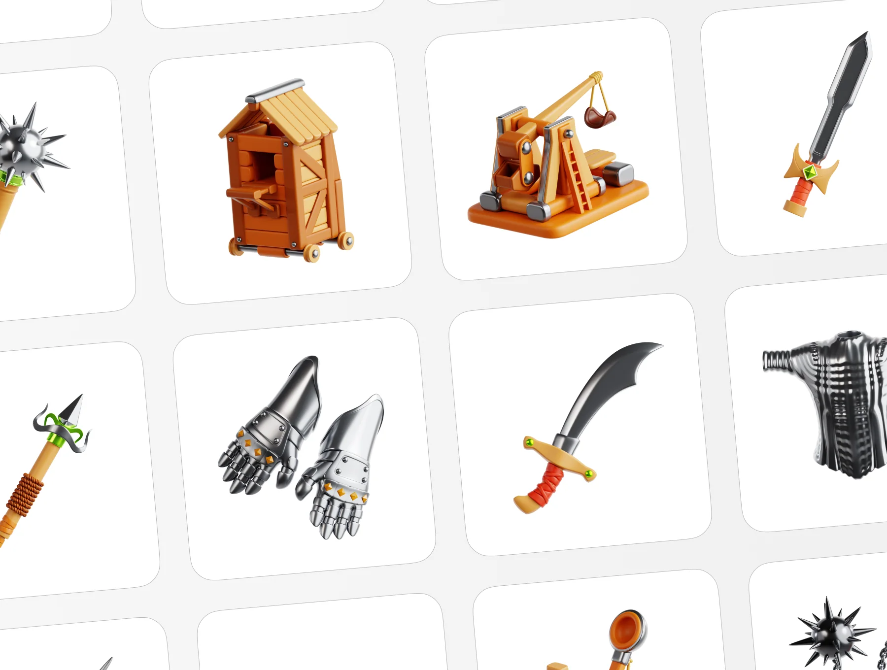 Medieval Weapon 3D Illustration 6