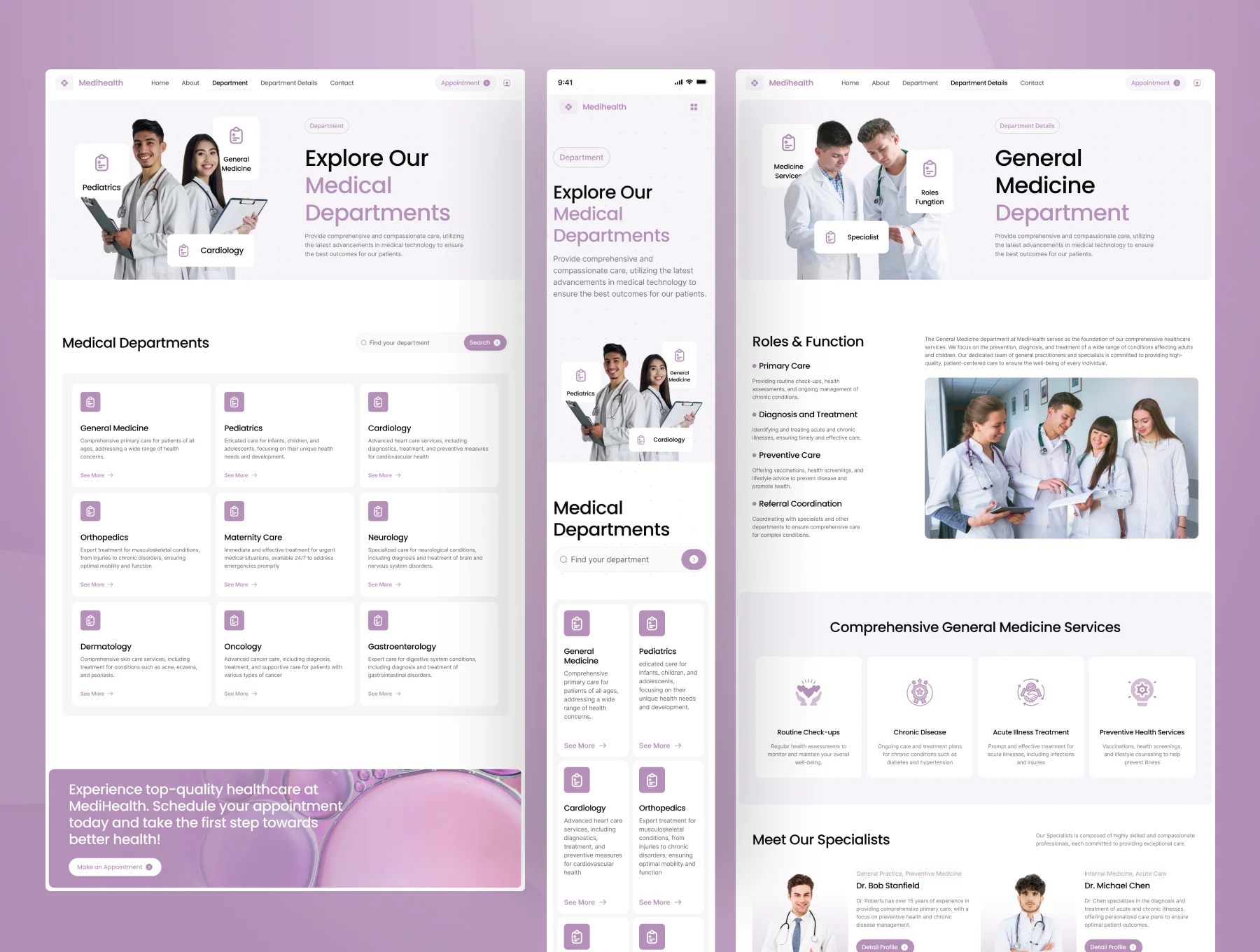 Medihealth - Medical Service Website Figma Template 3