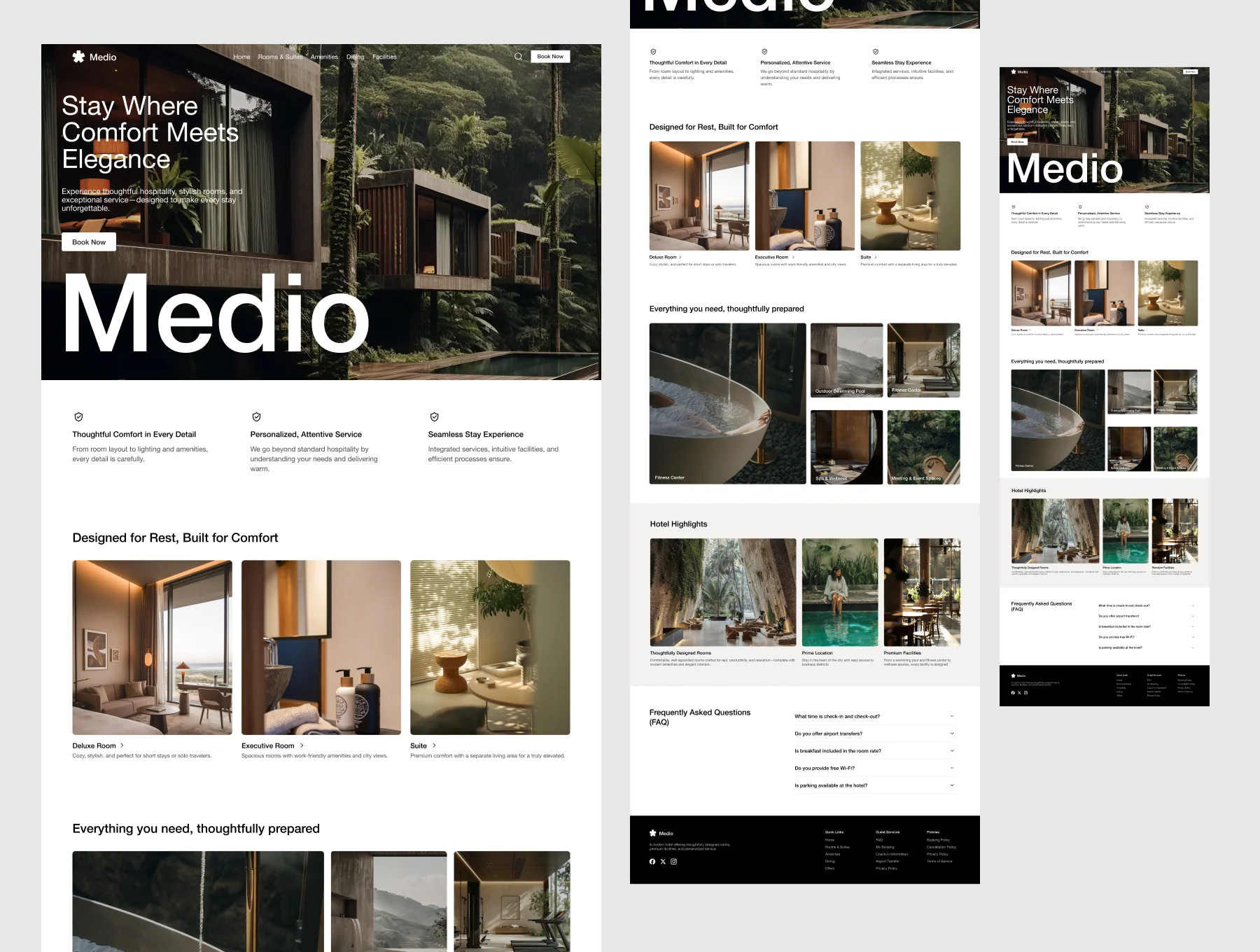 Medio - Luxury Hotel Website UI Kit 2