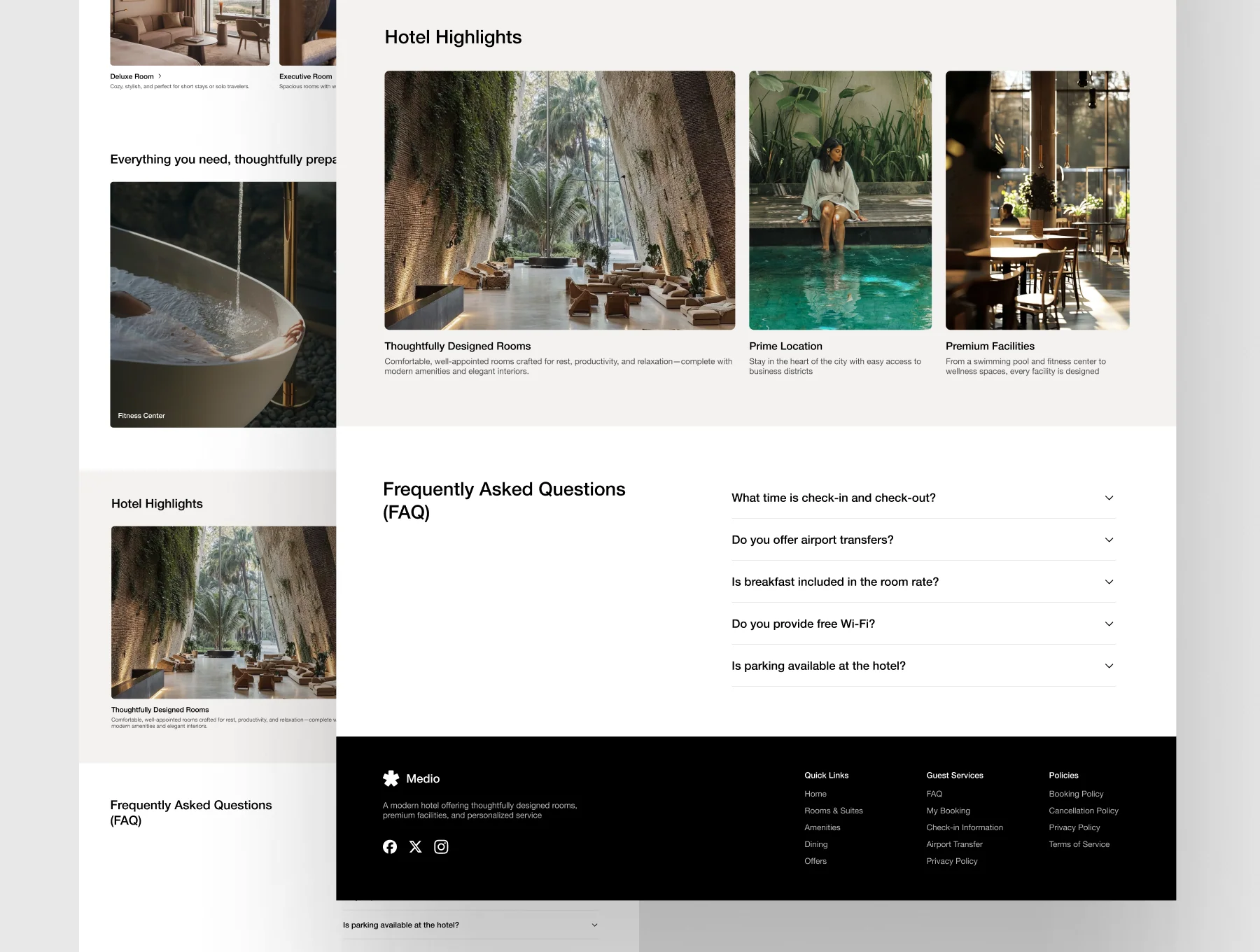 Medio - Luxury Hotel Website UI Kit 3