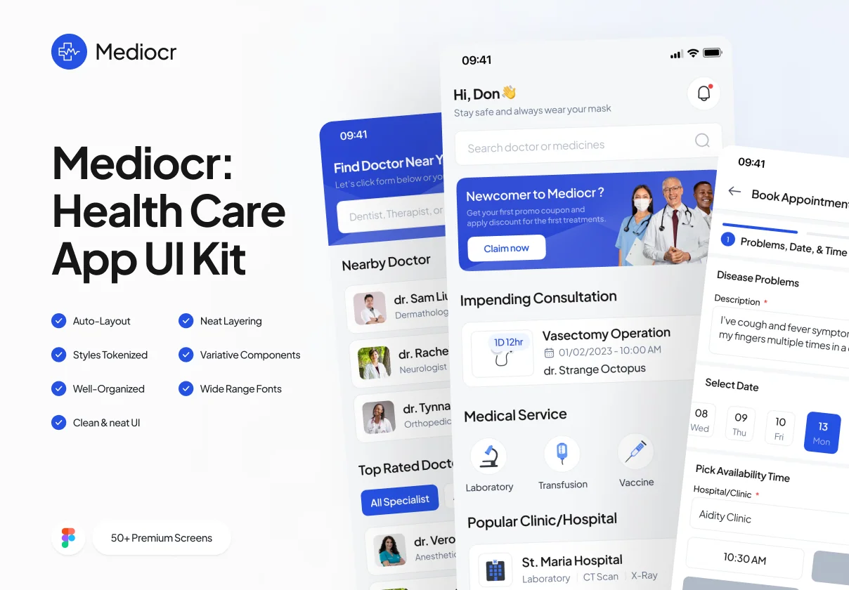 Mediocr: Health Care App UI Kit