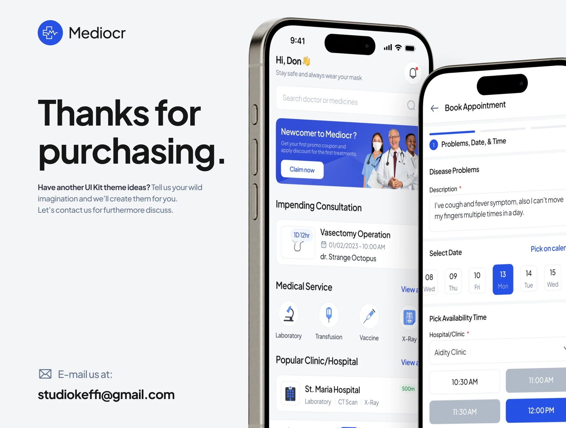 Mediocr: Health Care App UI Kit 8