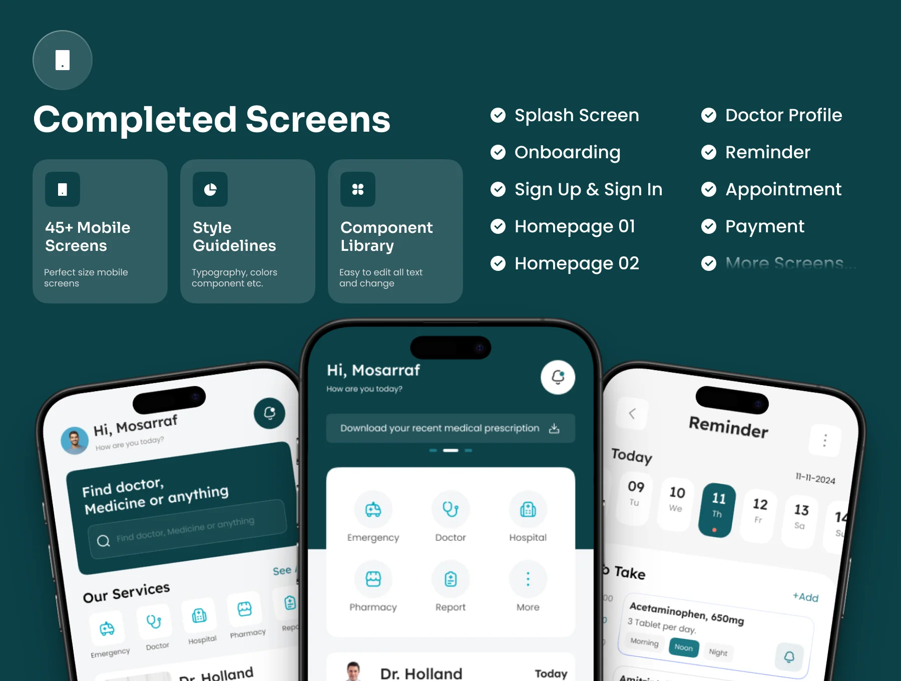 Mediqa - Medical Mobile App UI Kit 2