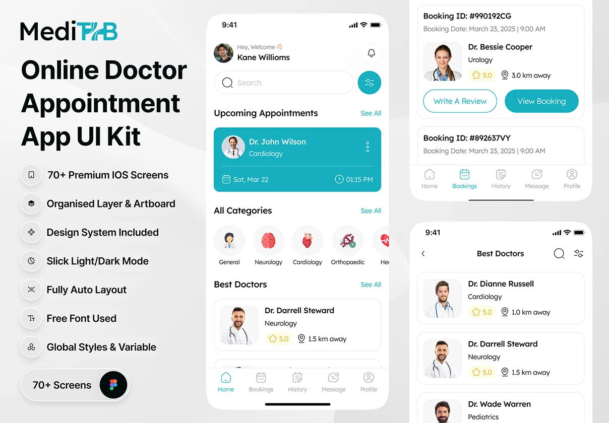 Meditab - Online Doctor Appointment App UI Kit