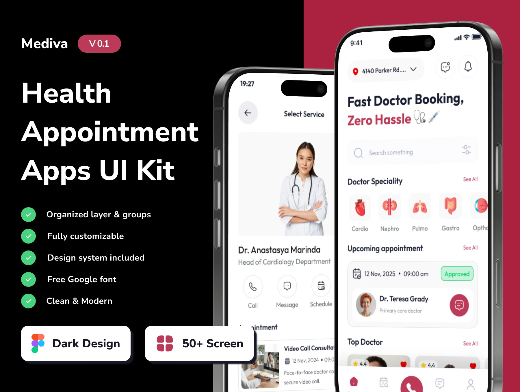 Mediva - Health Appointment Mobile App UI Kits