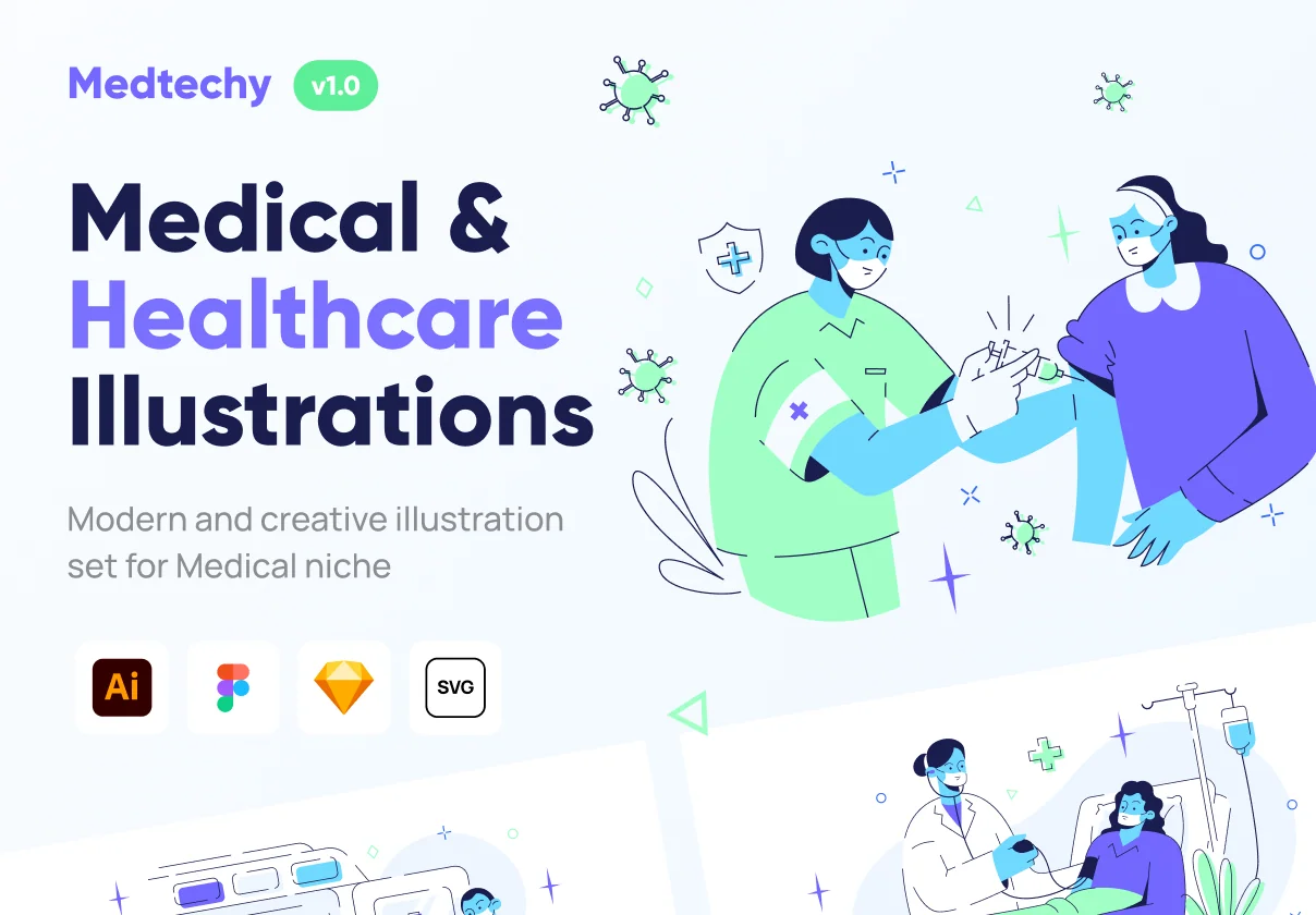 Medtechy - Medical & Healthcare Illustration Set
