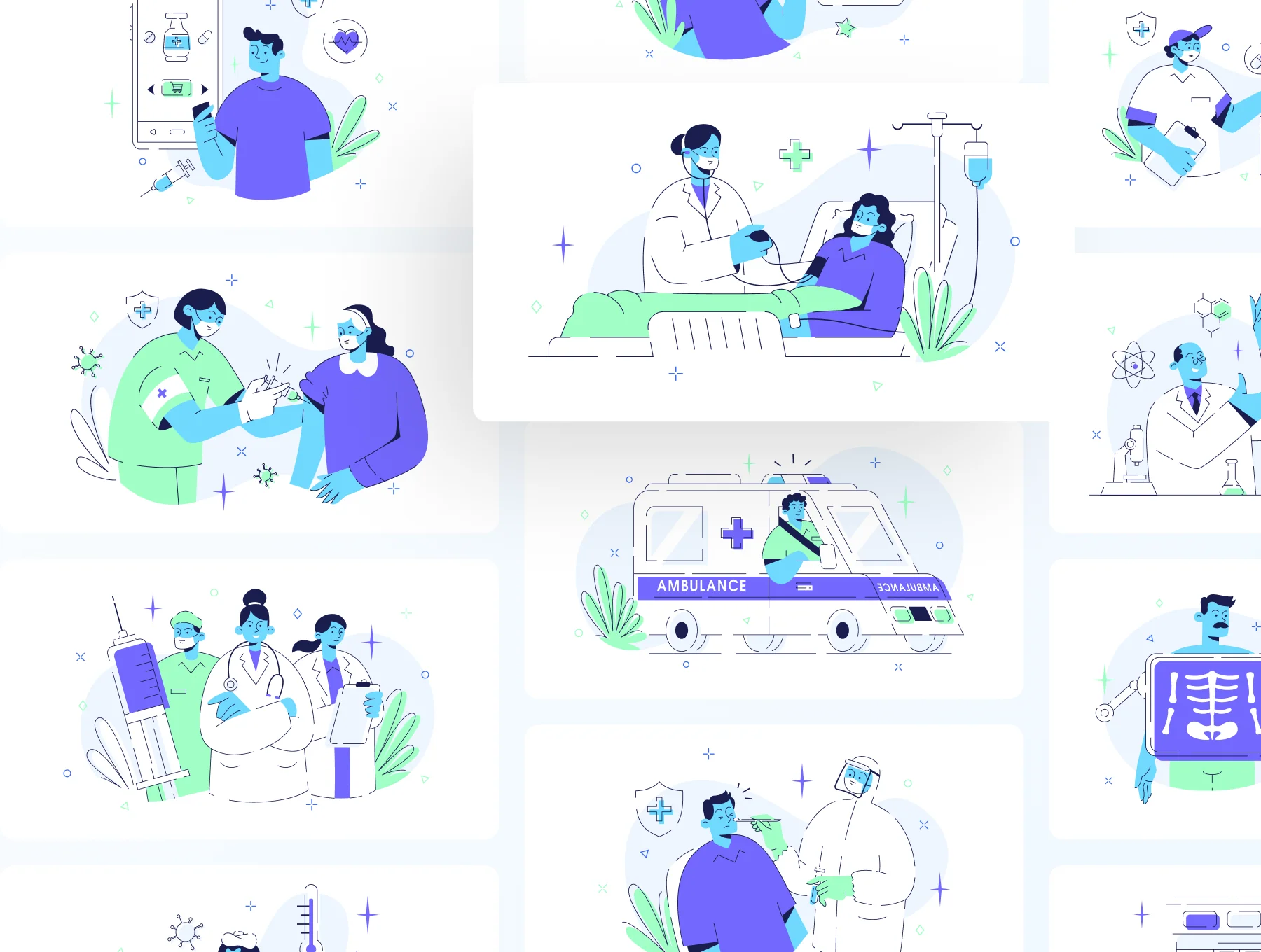 Medtechy - Medical & Healthcare Illustration Set 7