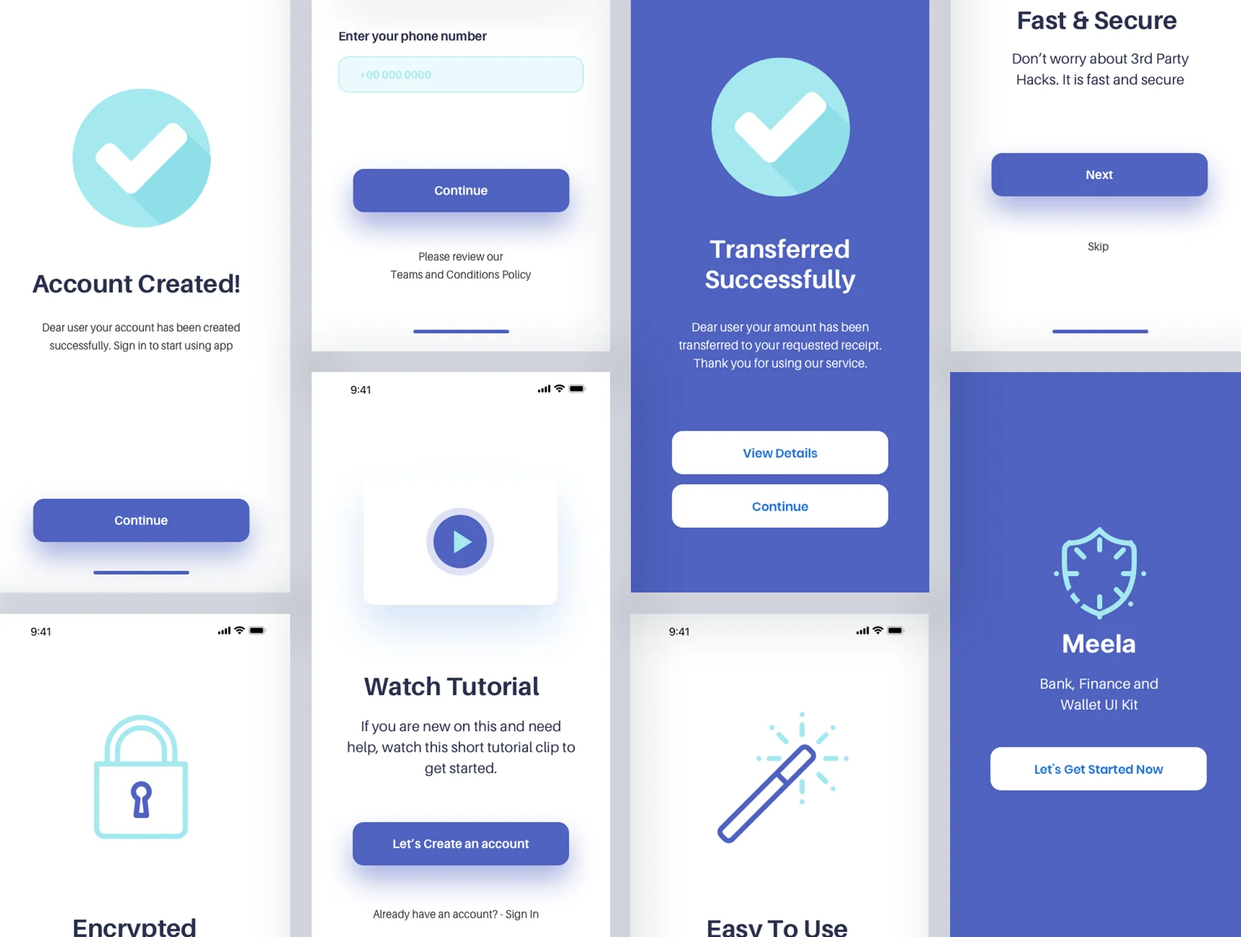 Meela - Money Transfer, Bank, Finance and Wallet App UI Kit 7