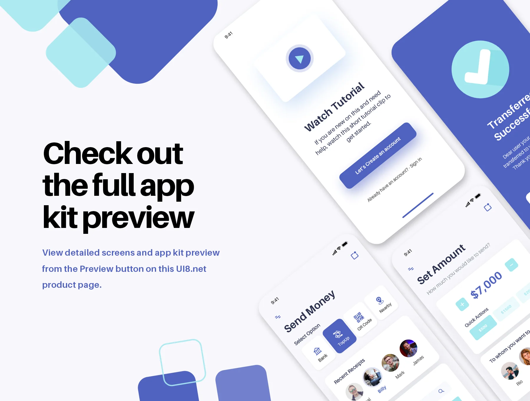 Meela - Money Transfer, Bank, Finance and Wallet App UI Kit 8