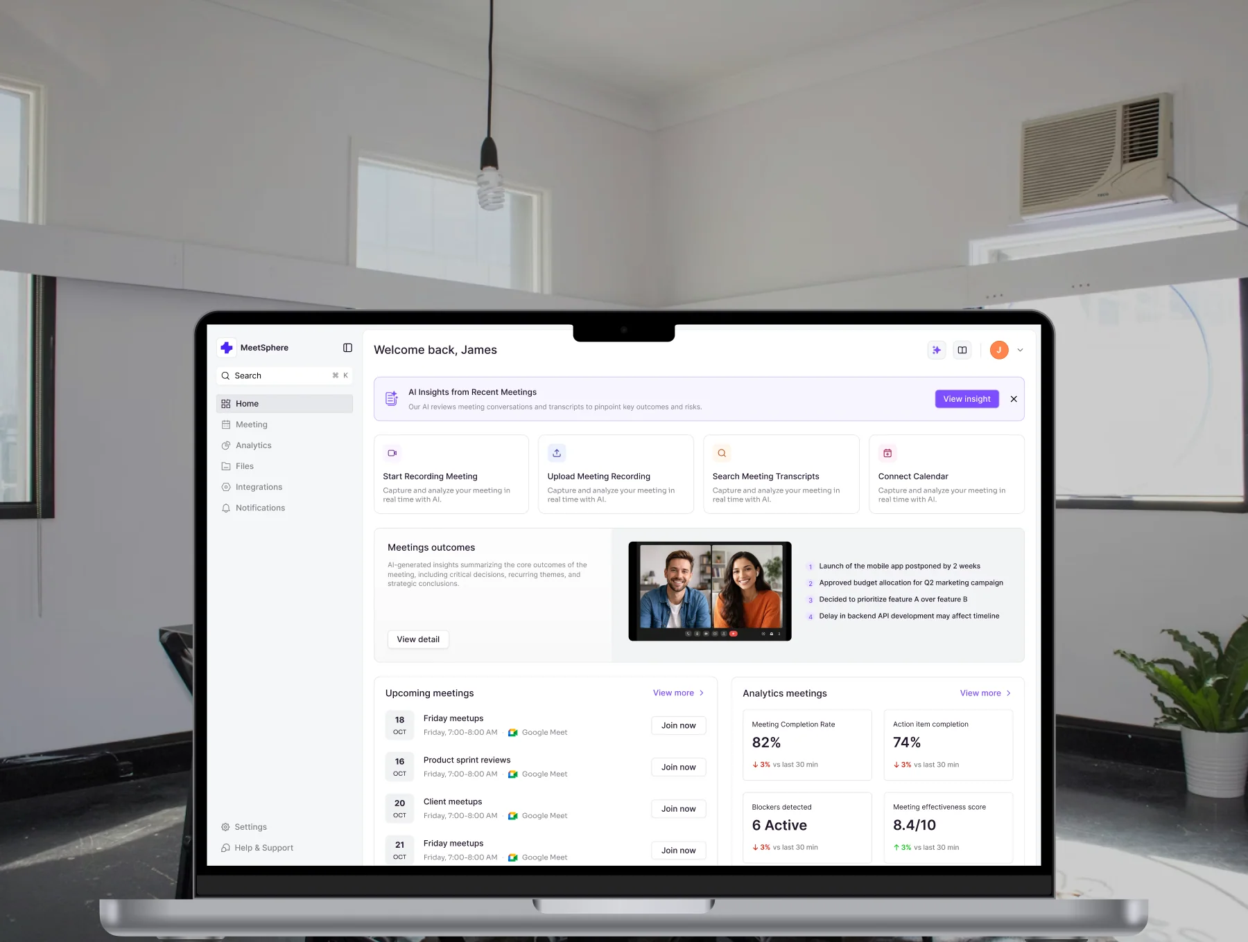 MeetSphare - AI Meeting Management App UI Kit