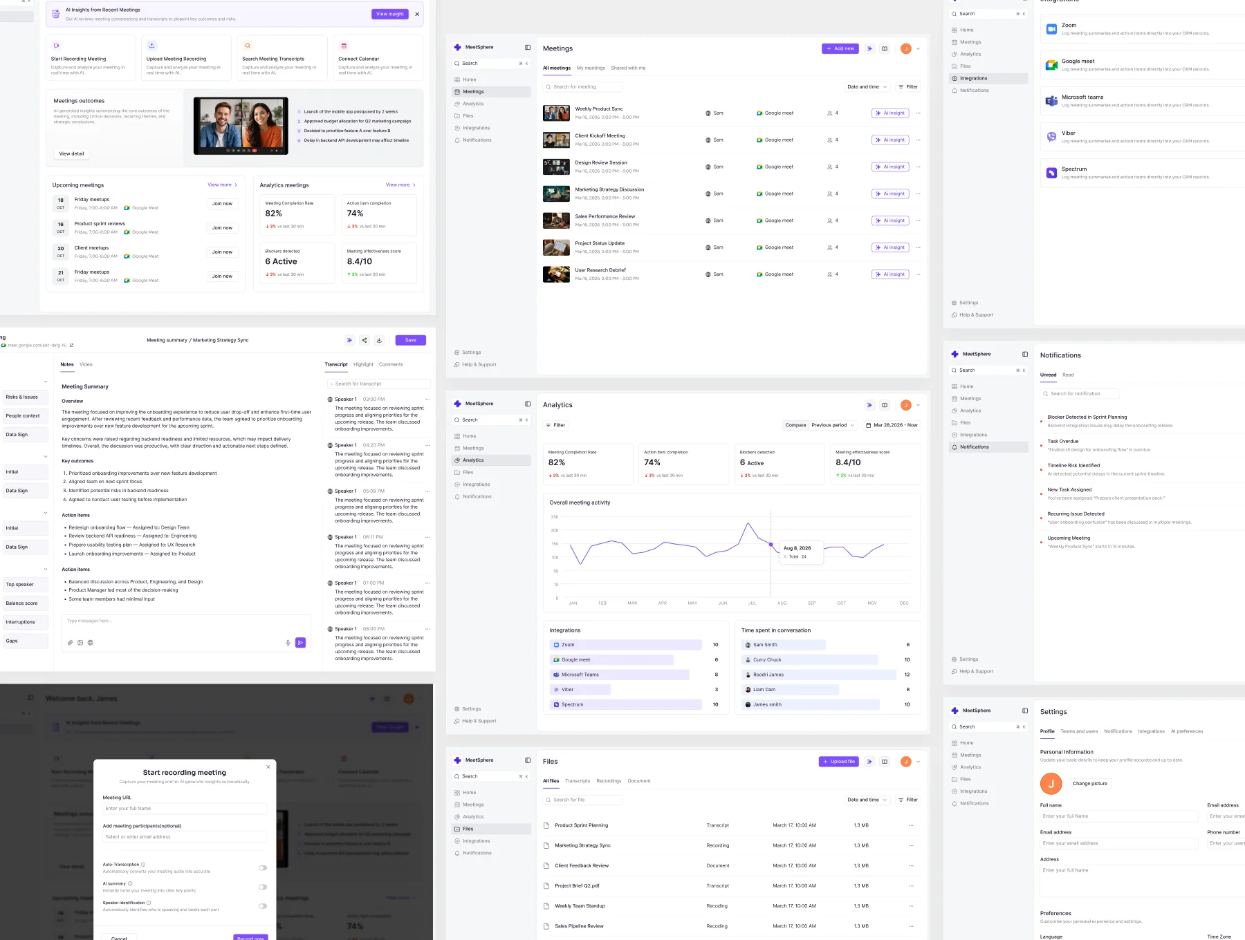 MeetSphare - AI Meeting Management App UI Kit 2