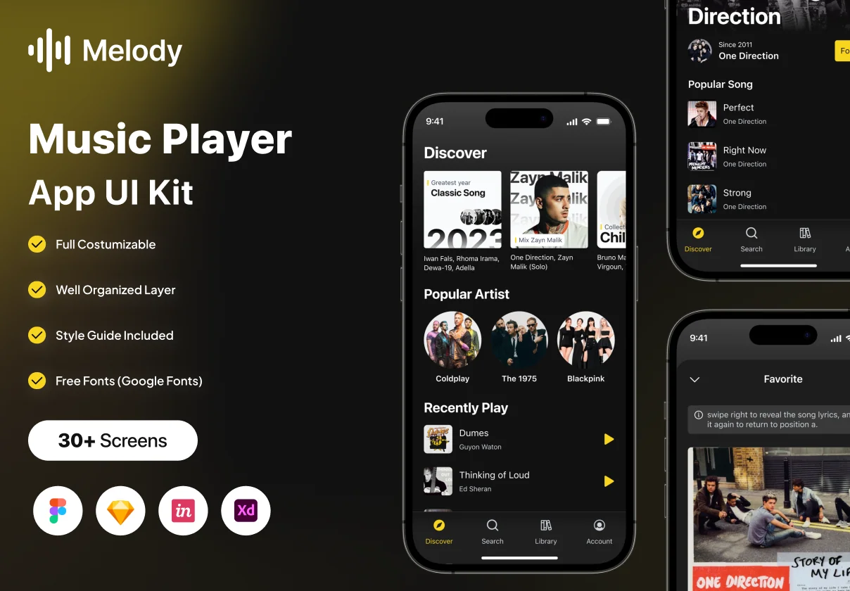 Melody - Music Player Apps UI KIT