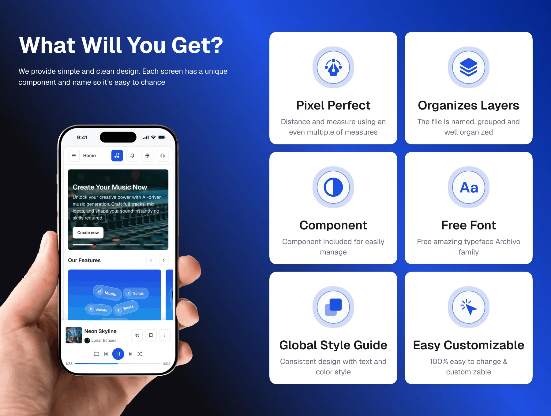 Melodyx – AI Generate Music Website UI Kit 2