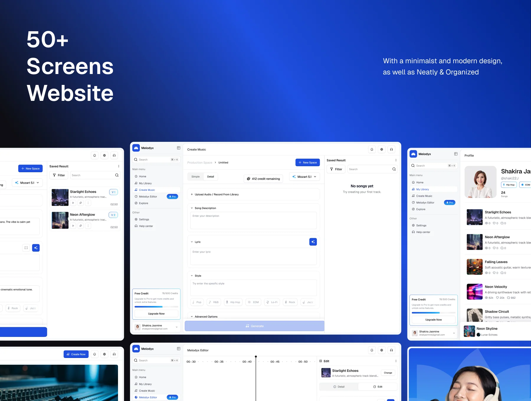 Melodyx – AI Generate Music Website UI Kit 5