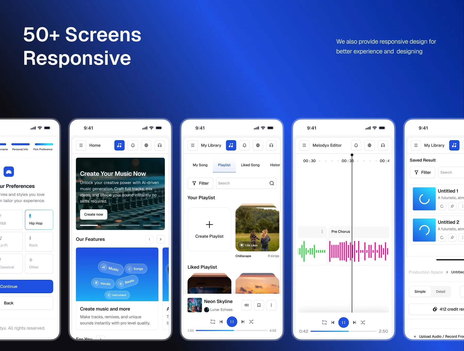 Melodyx – AI Generate Music Website UI Kit 6