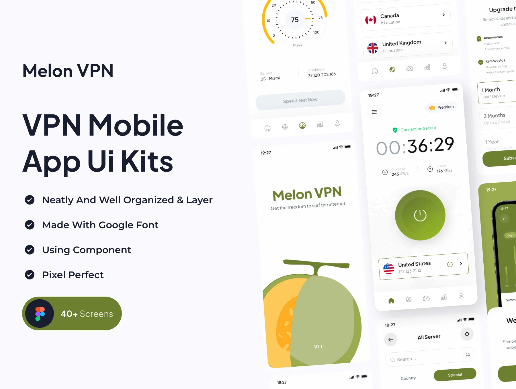 Melon VPN - VPN Mobile App UI Kits