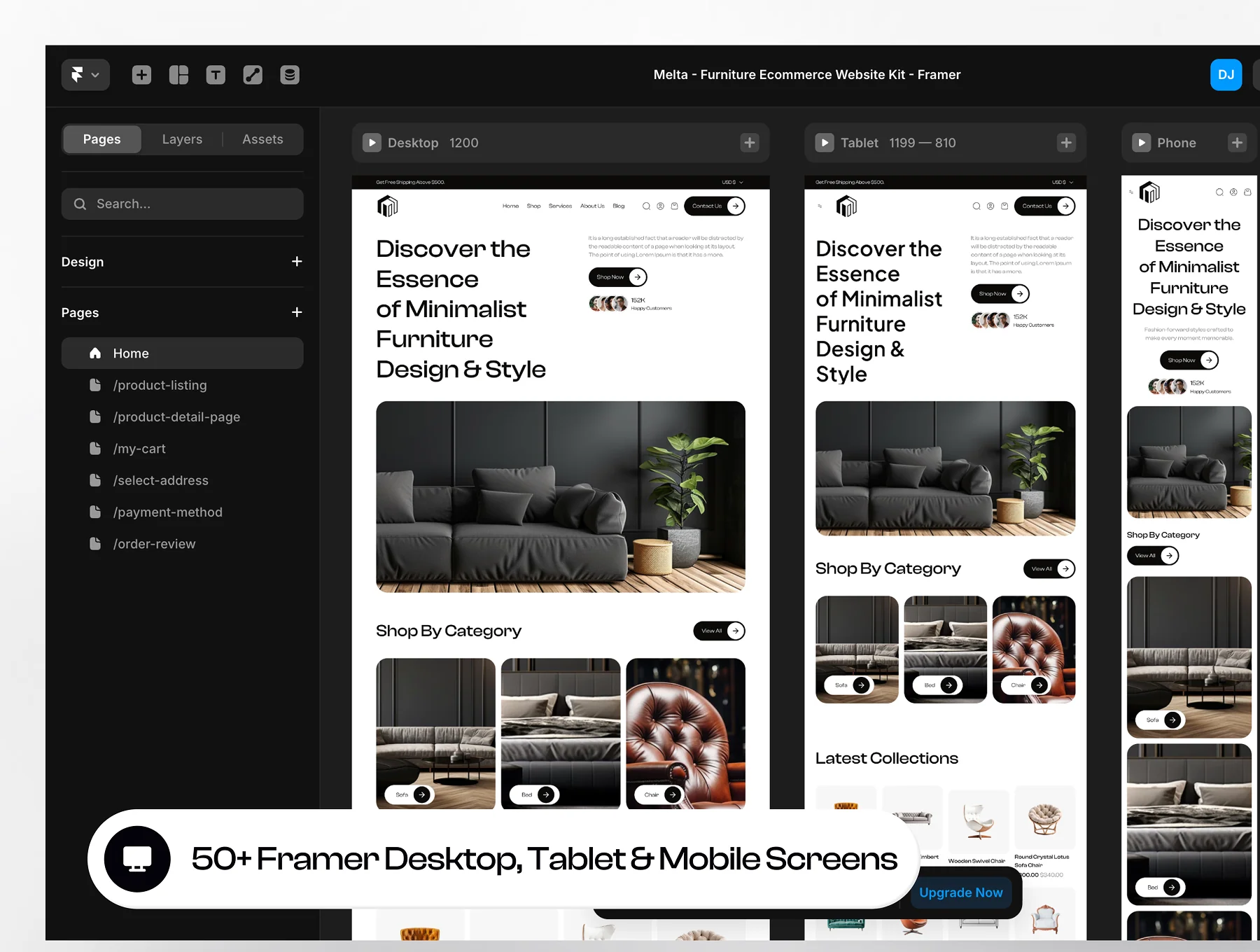 Melta - Furniture Ecommerce Website Framer Template 8