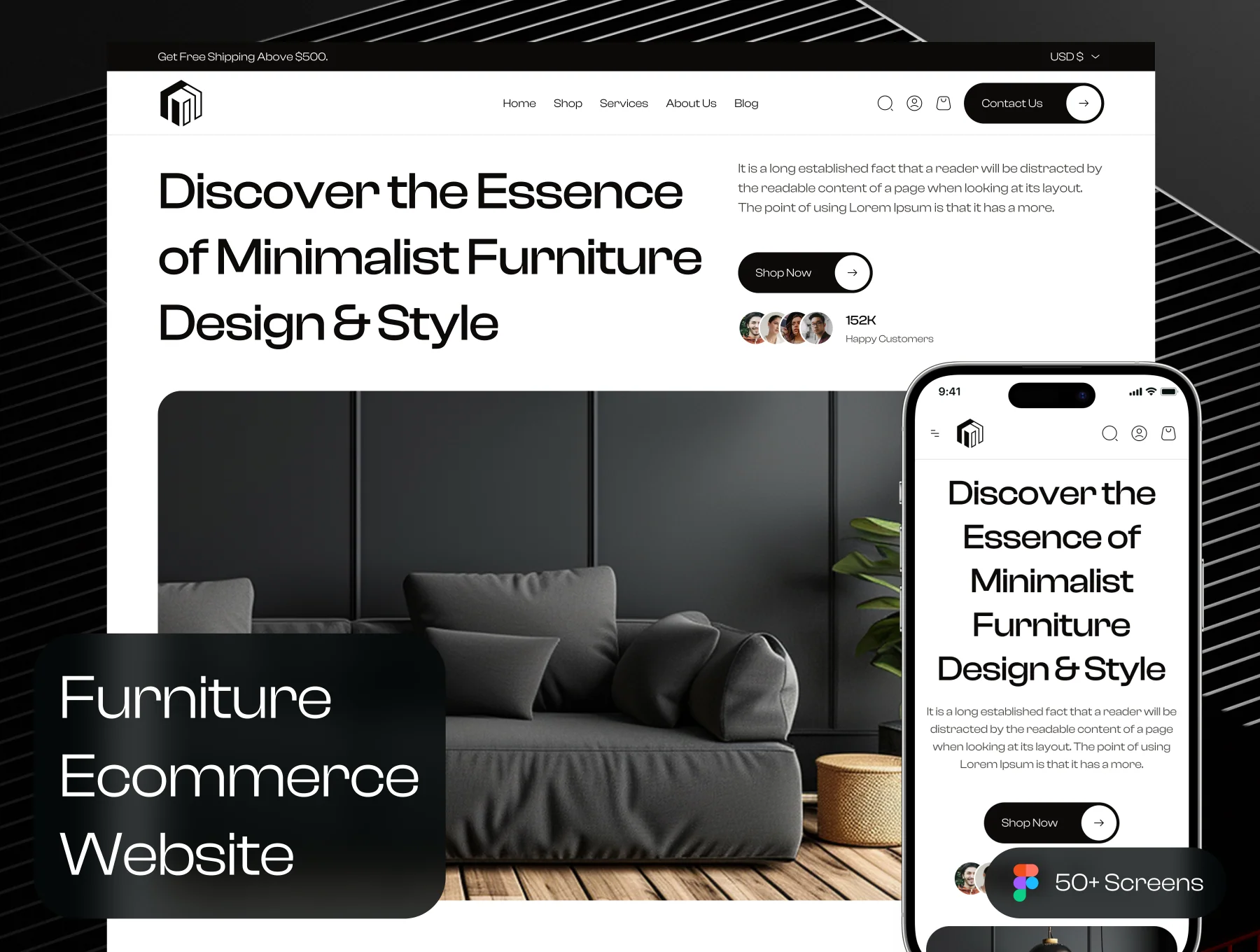 Melta - Furniture Ecommerce Website UI Kit