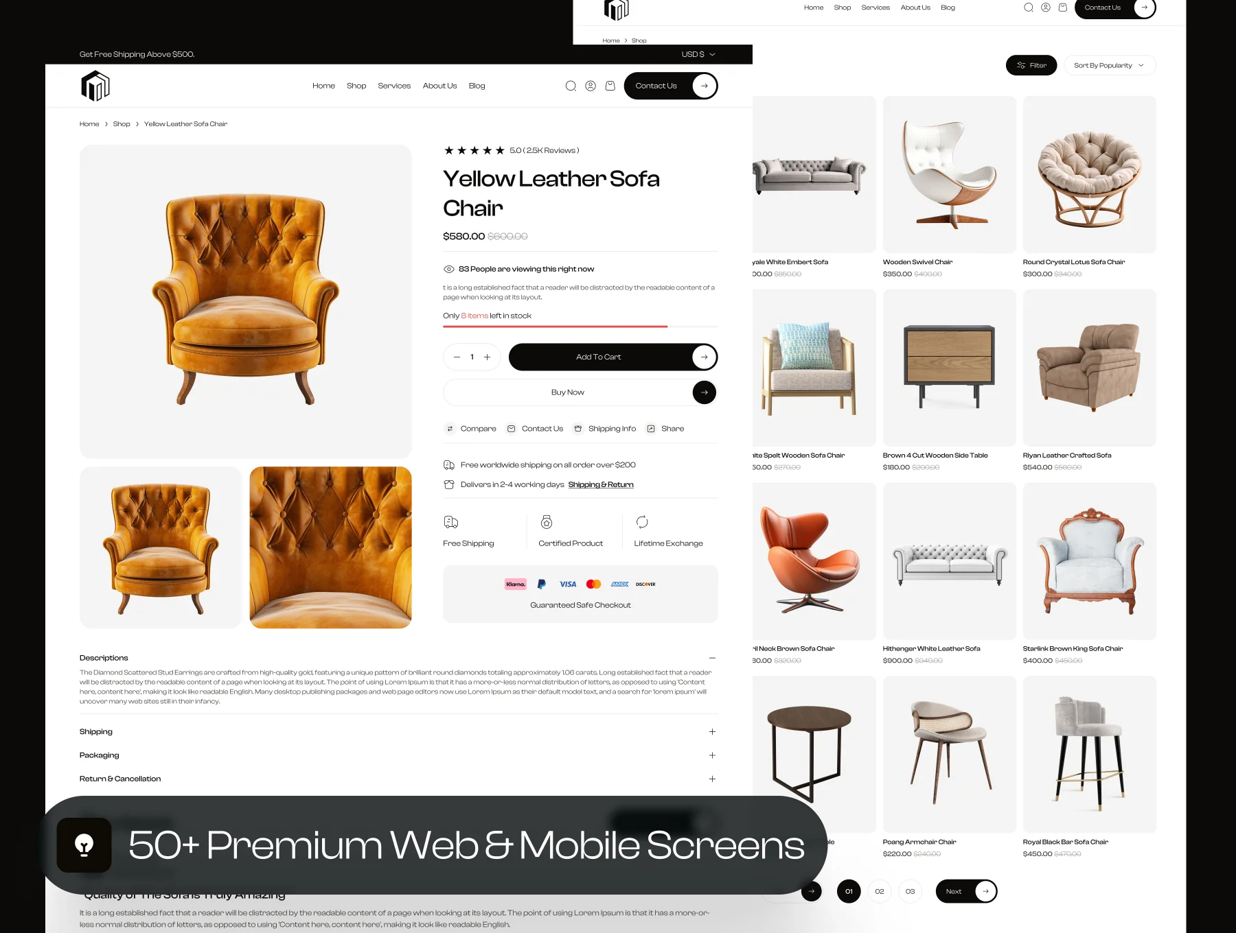 Melta - Furniture Ecommerce Website UI Kit 6