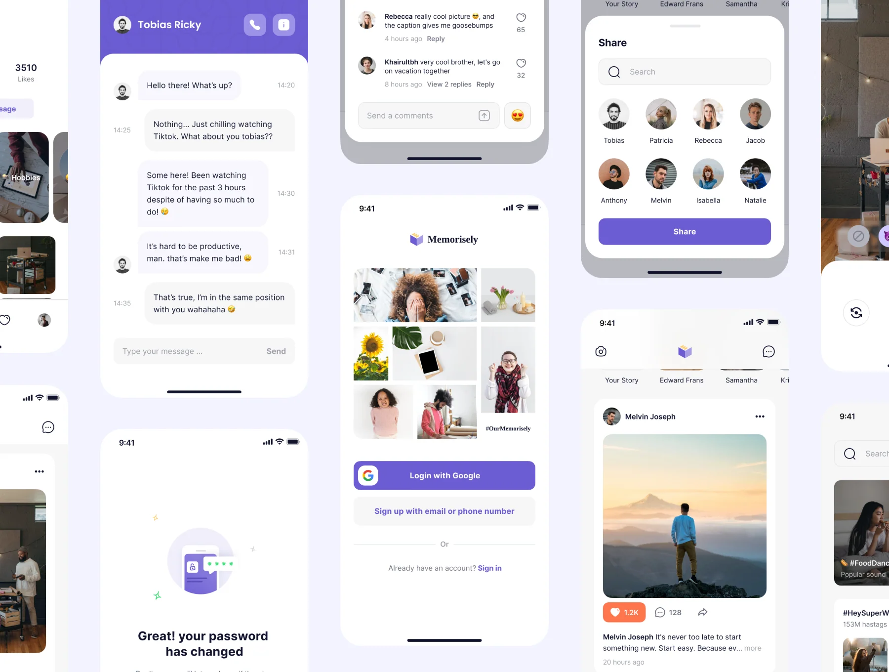 Memorisely - Social Network App UI Kit 2