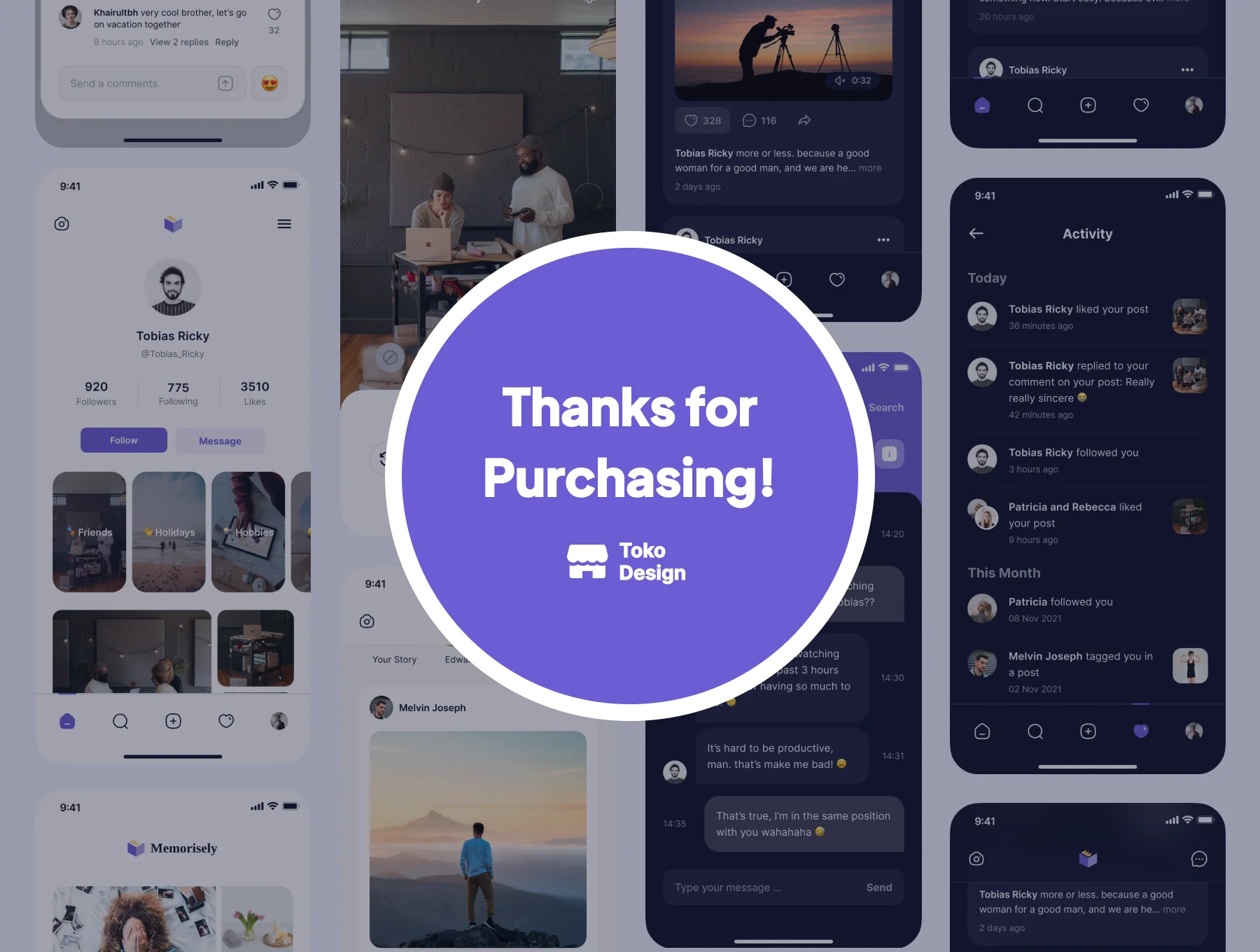 Memorisely - Social Network App UI Kit 6