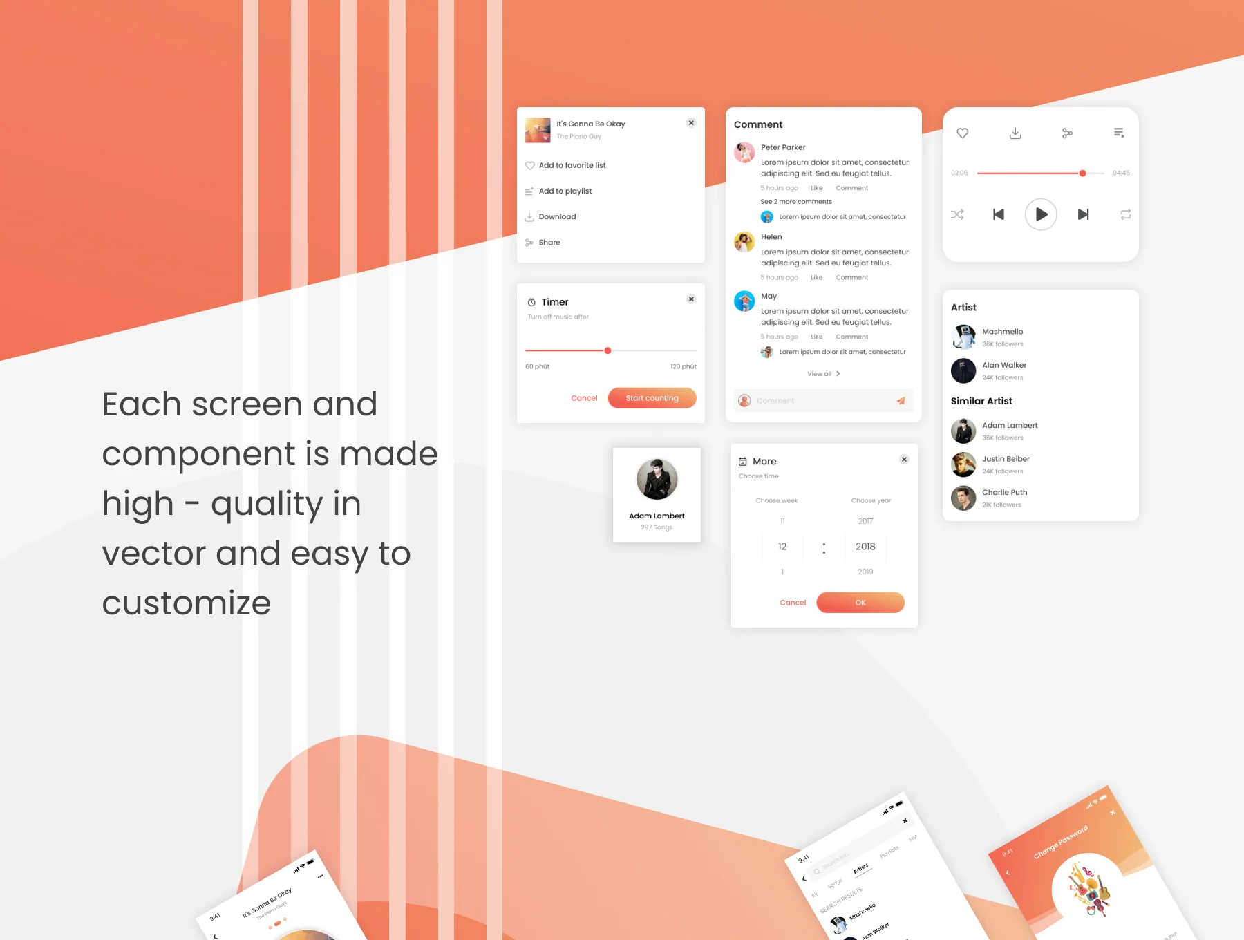 MeMusic - Online Music Player Mobile App UI Kit 4