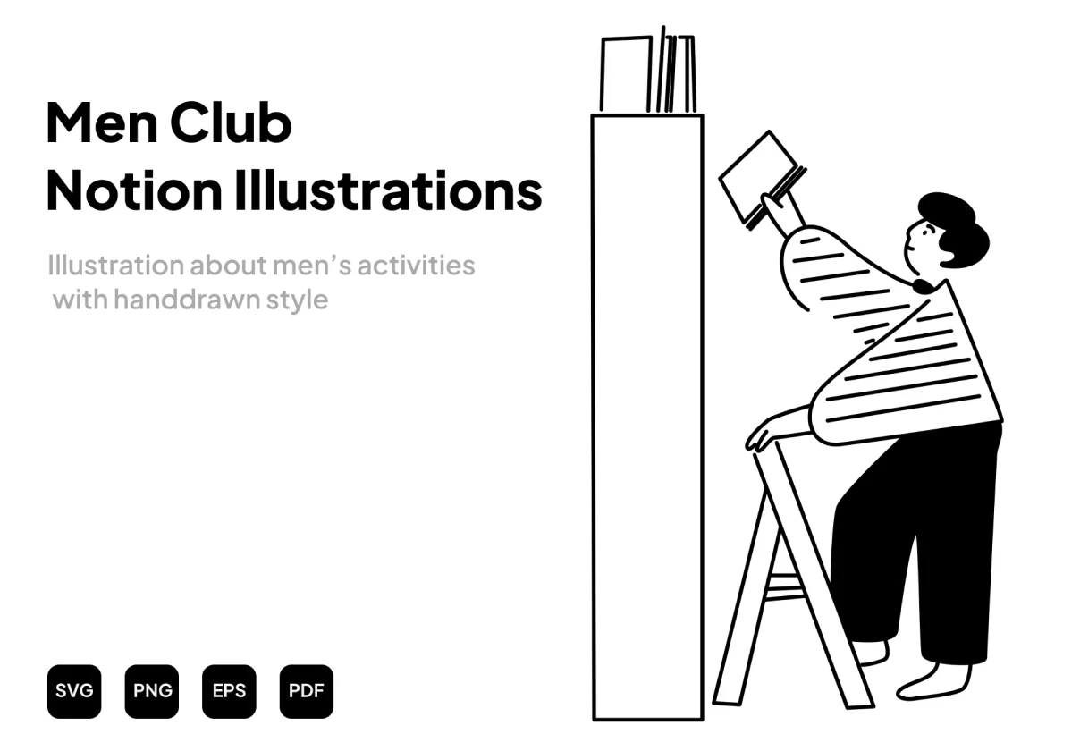 Men Club Notion Illustrations