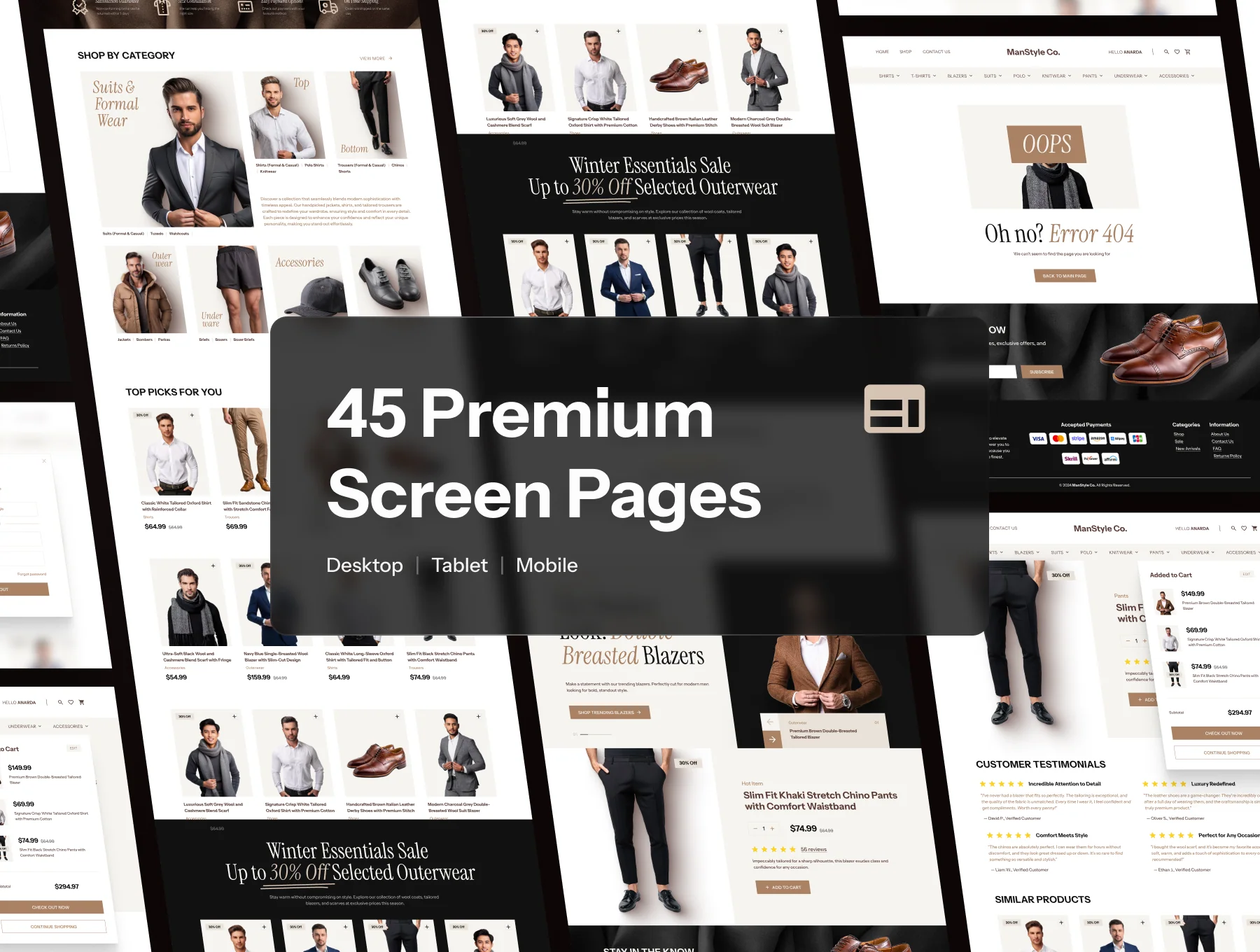 ManStyle Co. Men’s Fashion Website Figma UI Kit - Responsive E-Commerce Design 4