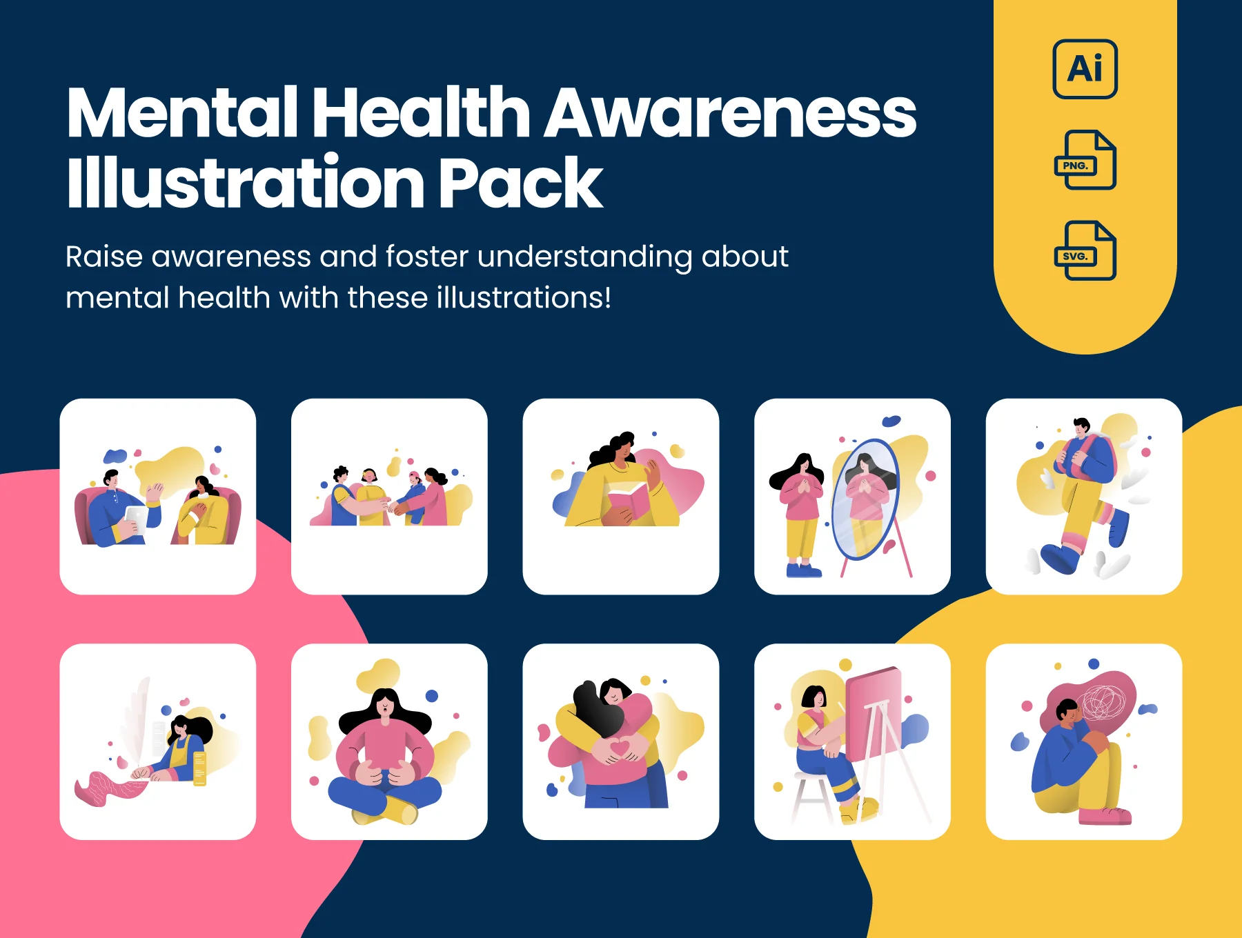 Mental Health Awareness Illustration Pack