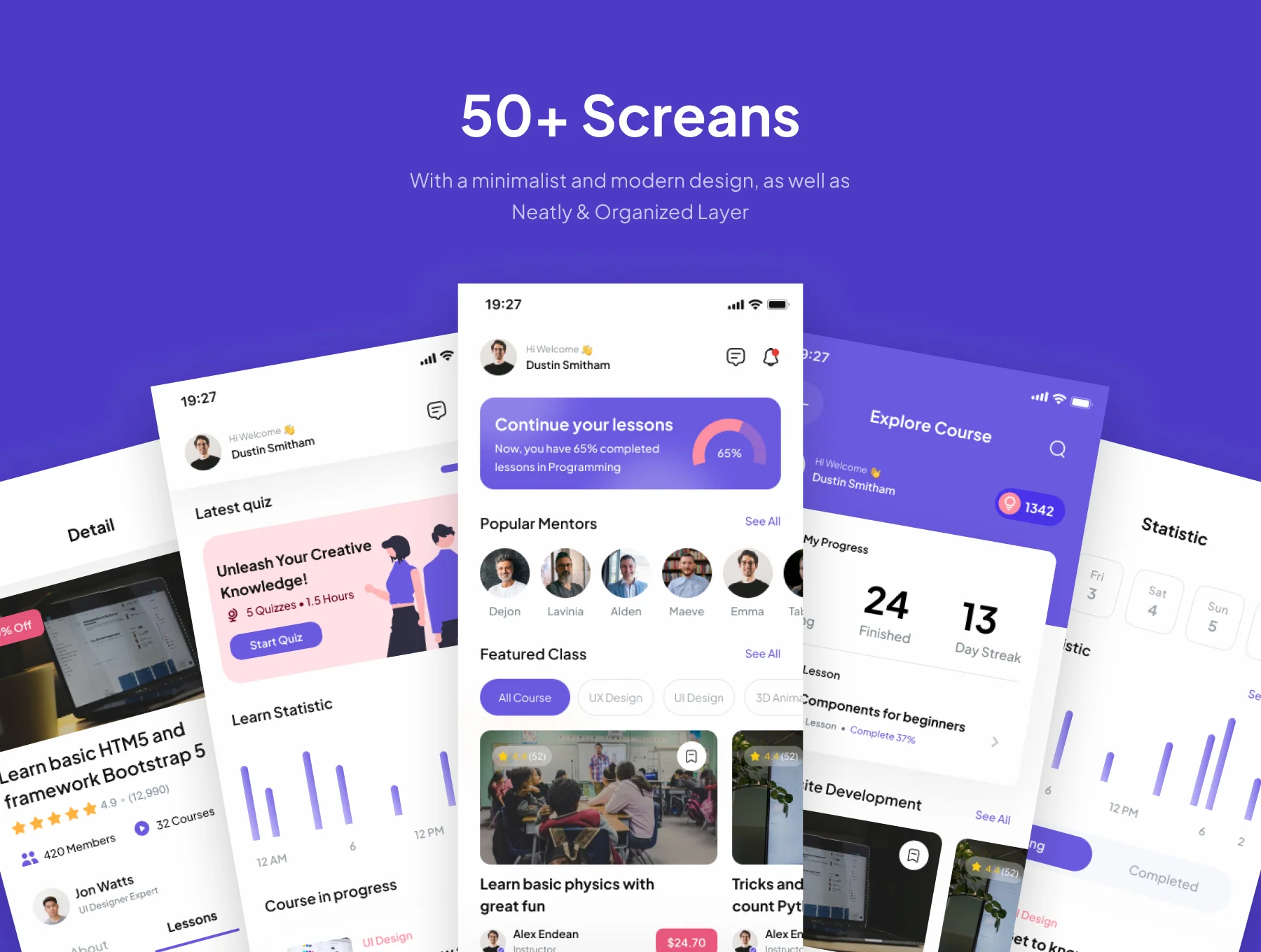 Mentor - Online Course Mobile App UI Kits 4