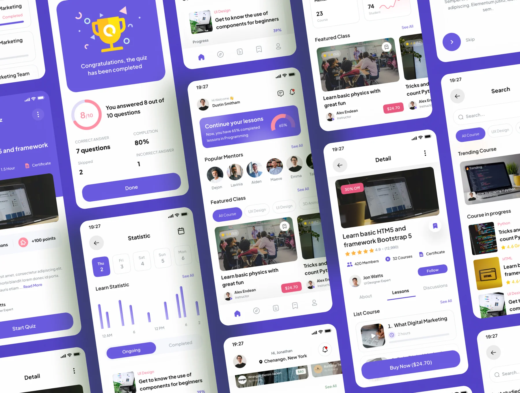 Mentor - Online Course Mobile App UI Kits 5