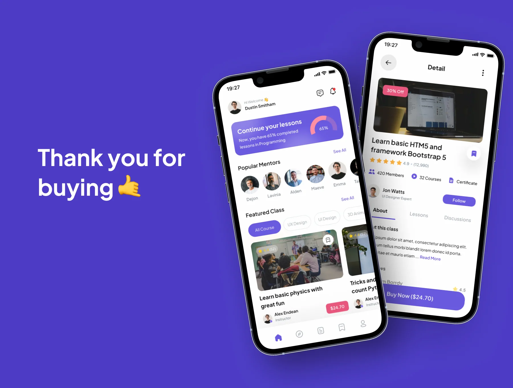 Mentor - Online Course Mobile App UI Kits 6