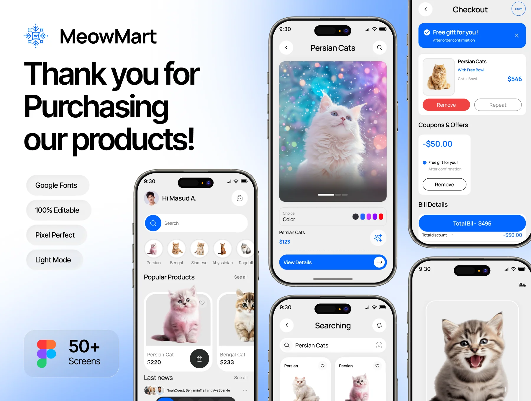 MeowMart – Cat Care & Pet Shop Mobile App UI Kit 6