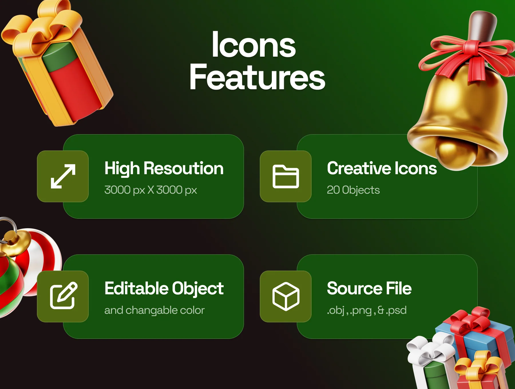 Merry Christmas 3D Illustrations 2