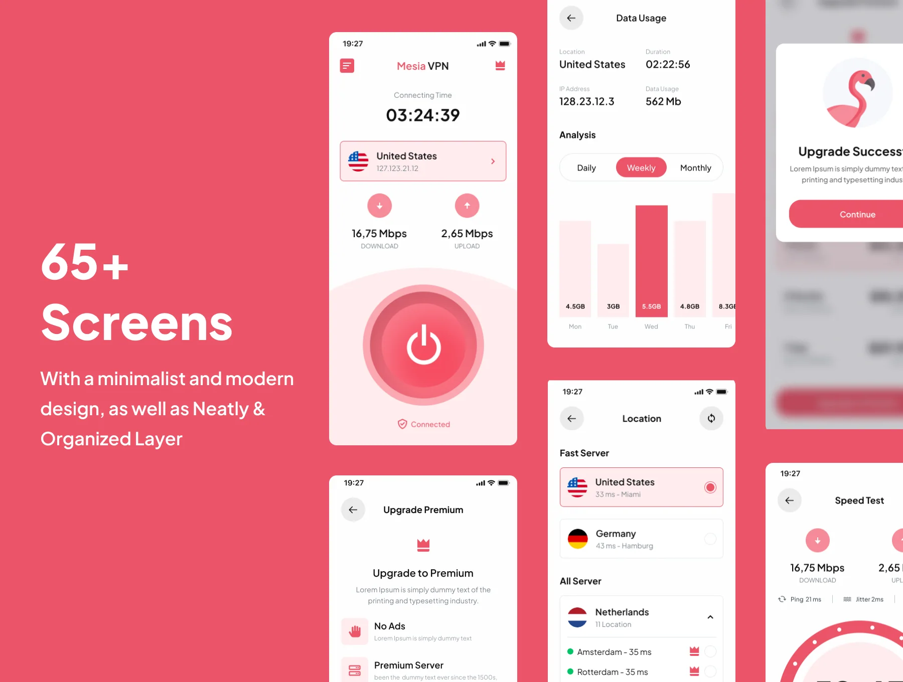 Mesia VPN - VPN Mobile App UI Kits 2