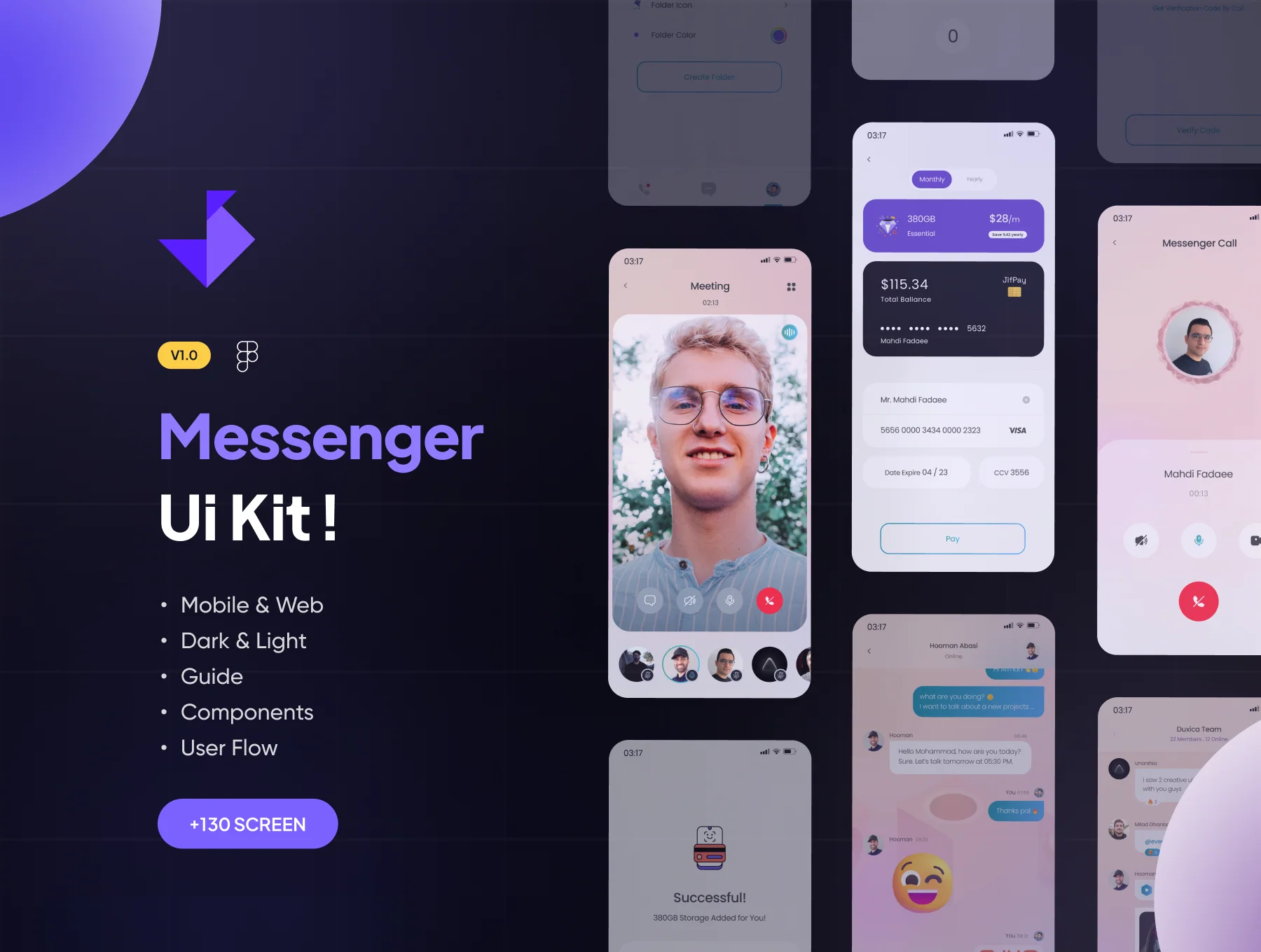 Messenger Mobile and Desktop App UI Kit